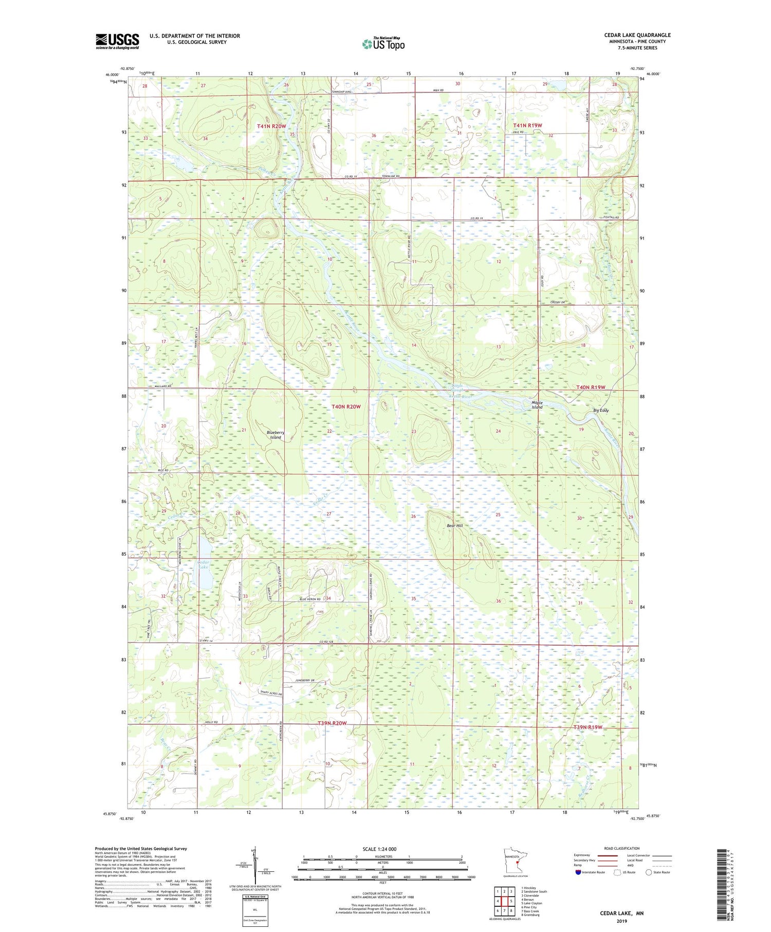 Cedar Lake Minnesota US Topo Map Image