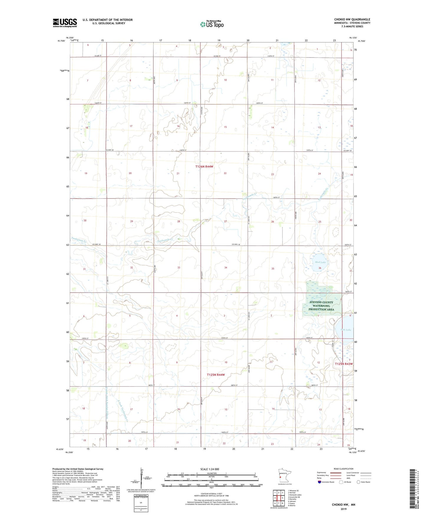 Chokio NW Minnesota US Topo Map Image