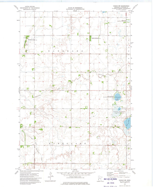 Classic USGS Chokio NW Minnesota 7.5'x7.5' Topo Map Image