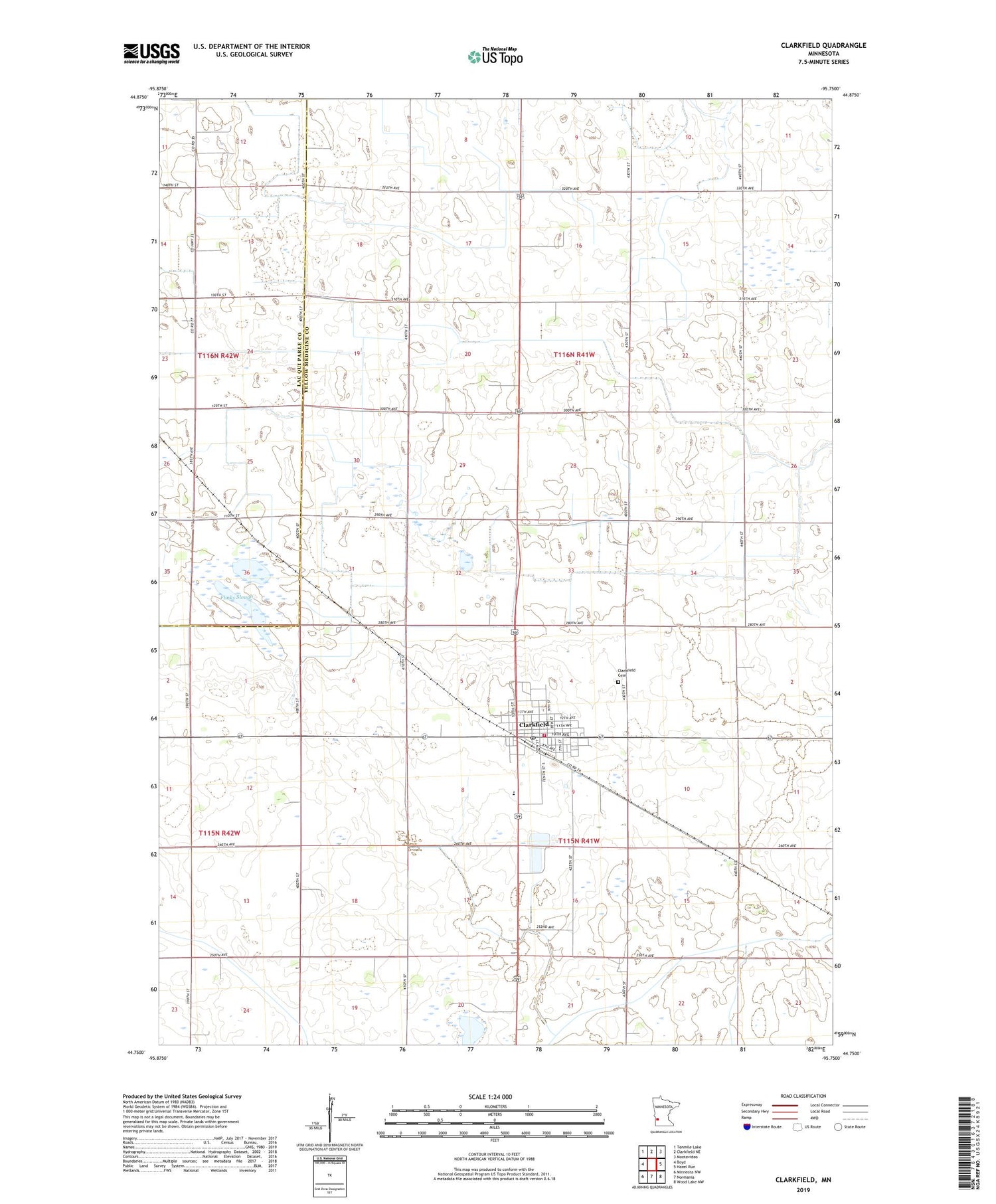 Clarkfield Minnesota US Topo Map Image