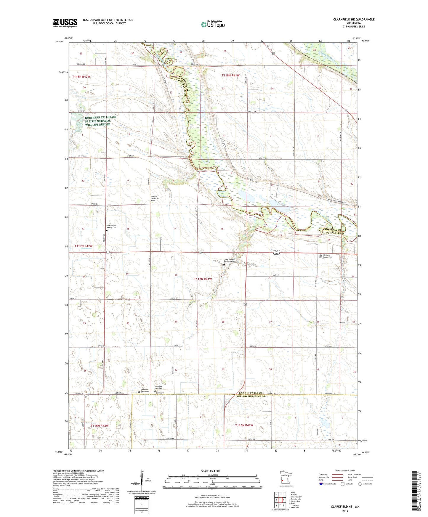 Clarkfield NE Minnesota US Topo Map Image