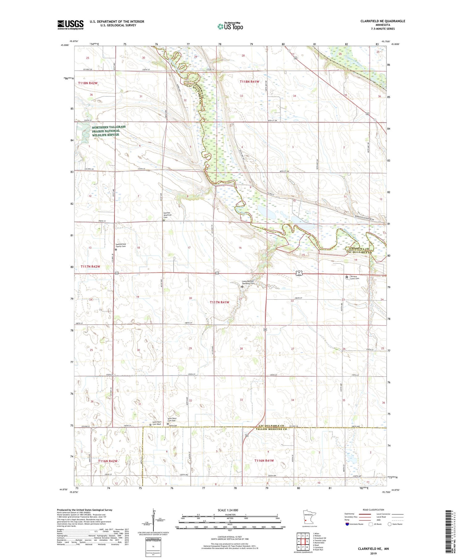 Clarkfield NE Minnesota US Topo Map Image