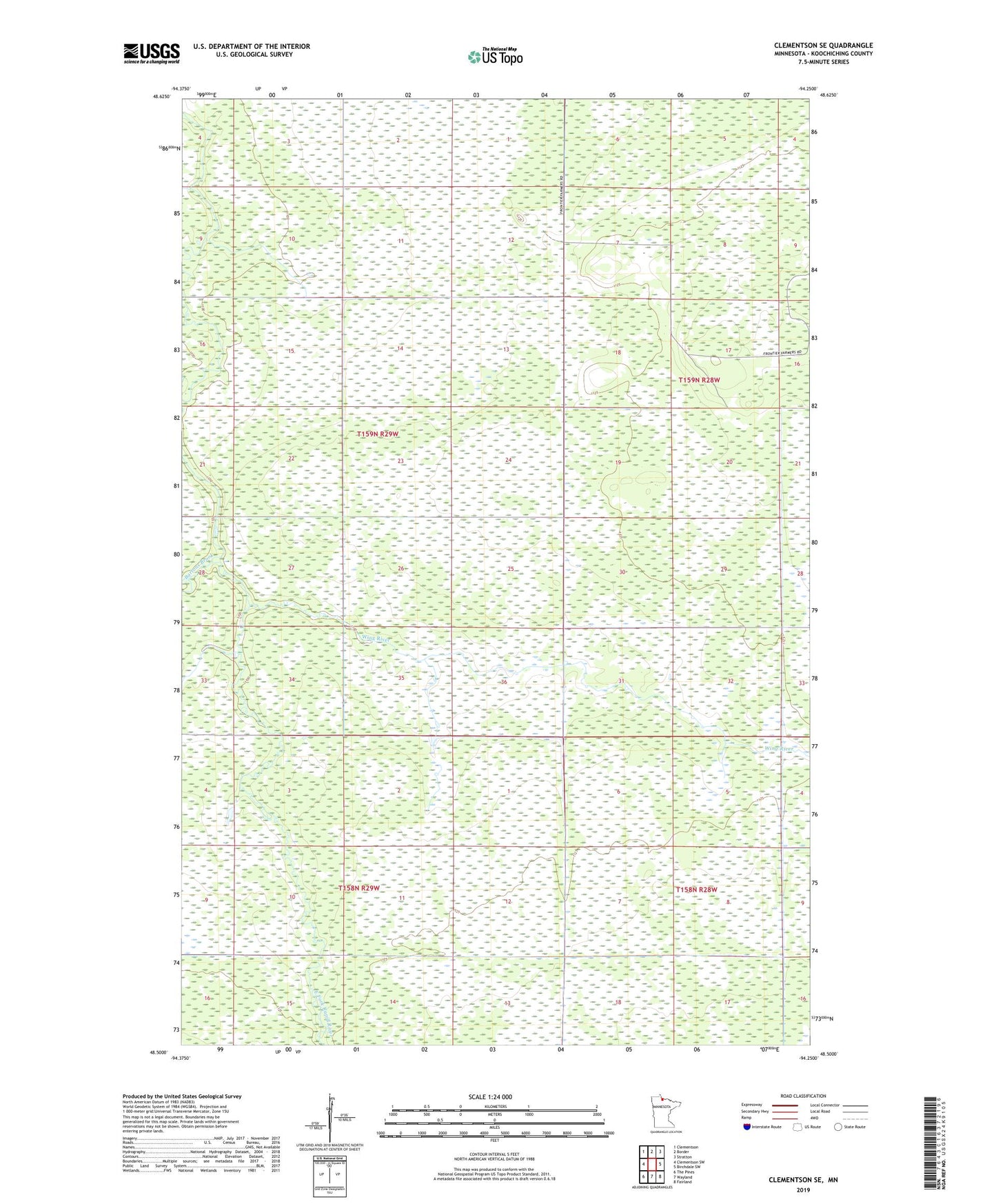 Clementson SE Minnesota US Topo Map Image