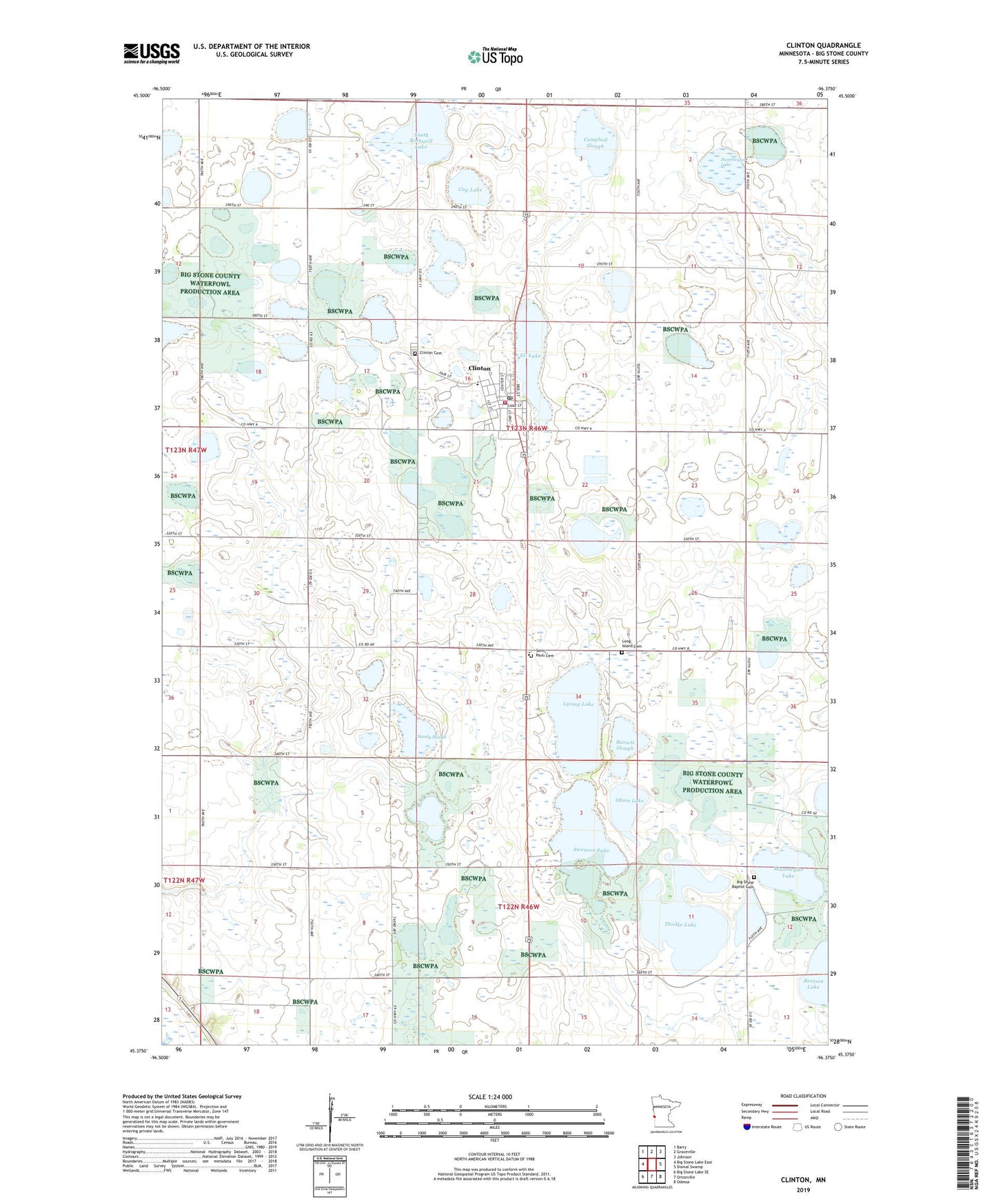 Clinton Minnesota US Topo Map Image