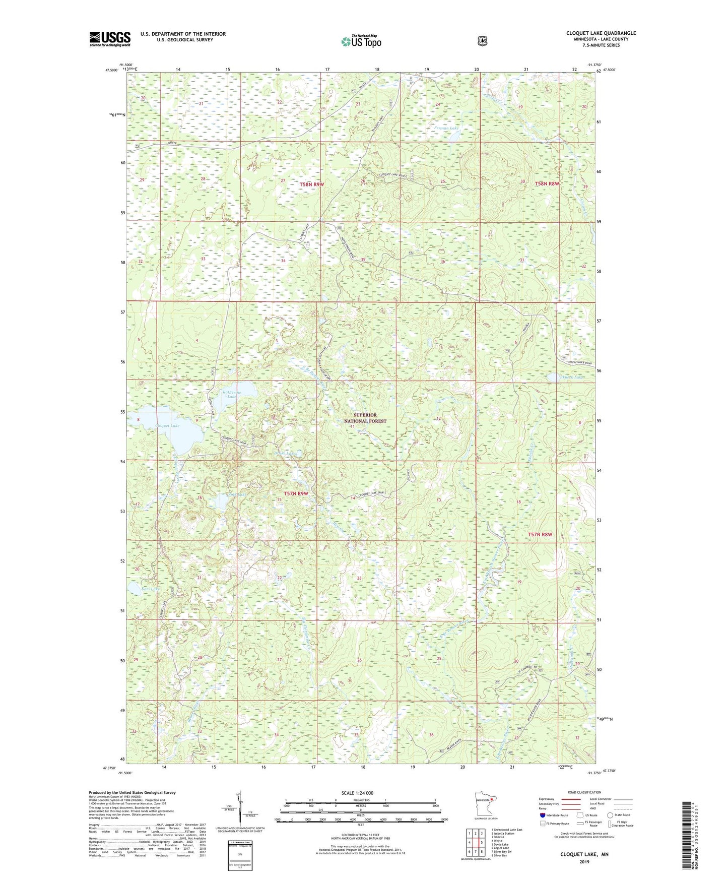 Cloquet Lake Minnesota US Topo Map Image