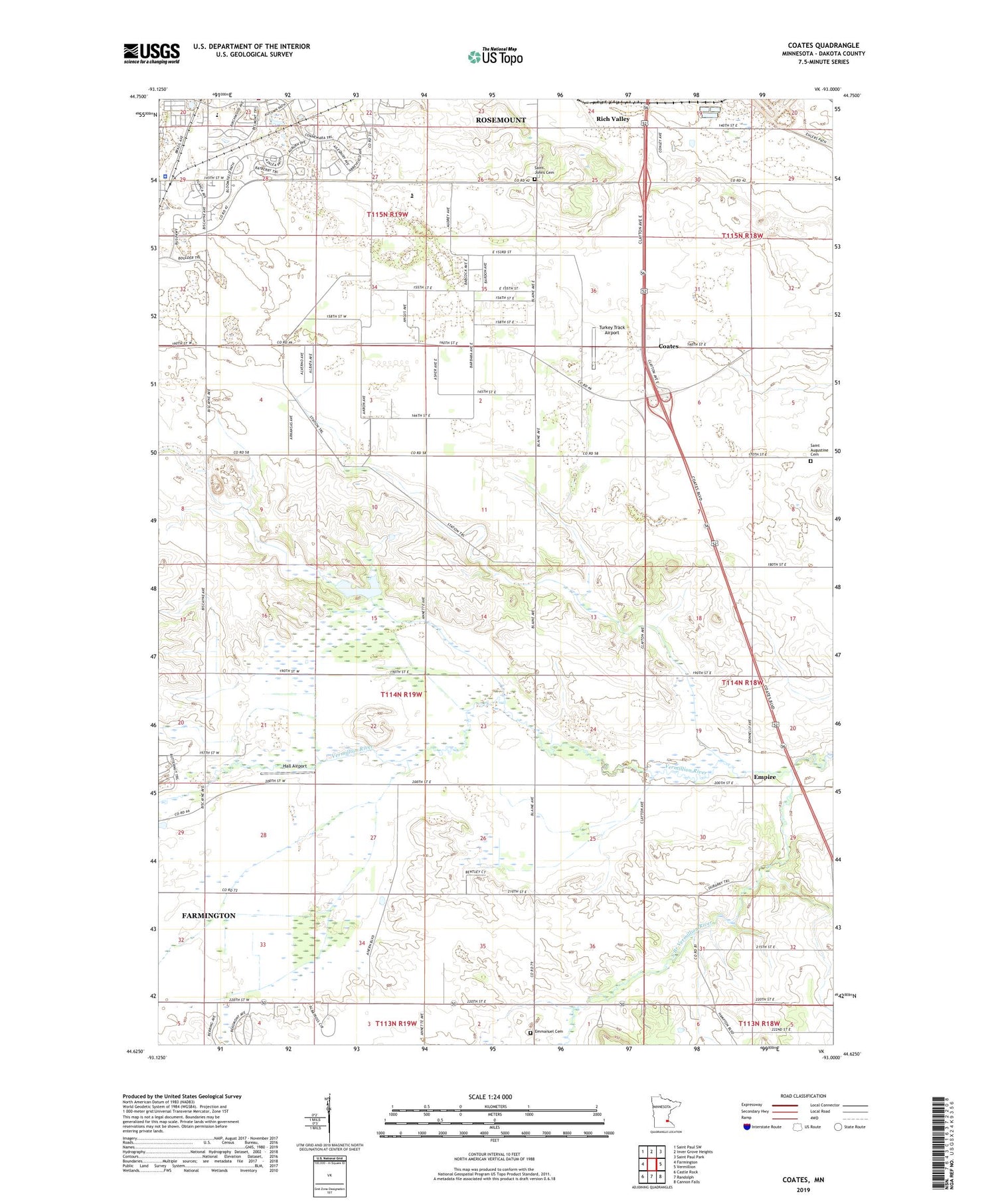 Coates Minnesota US Topo Map Image