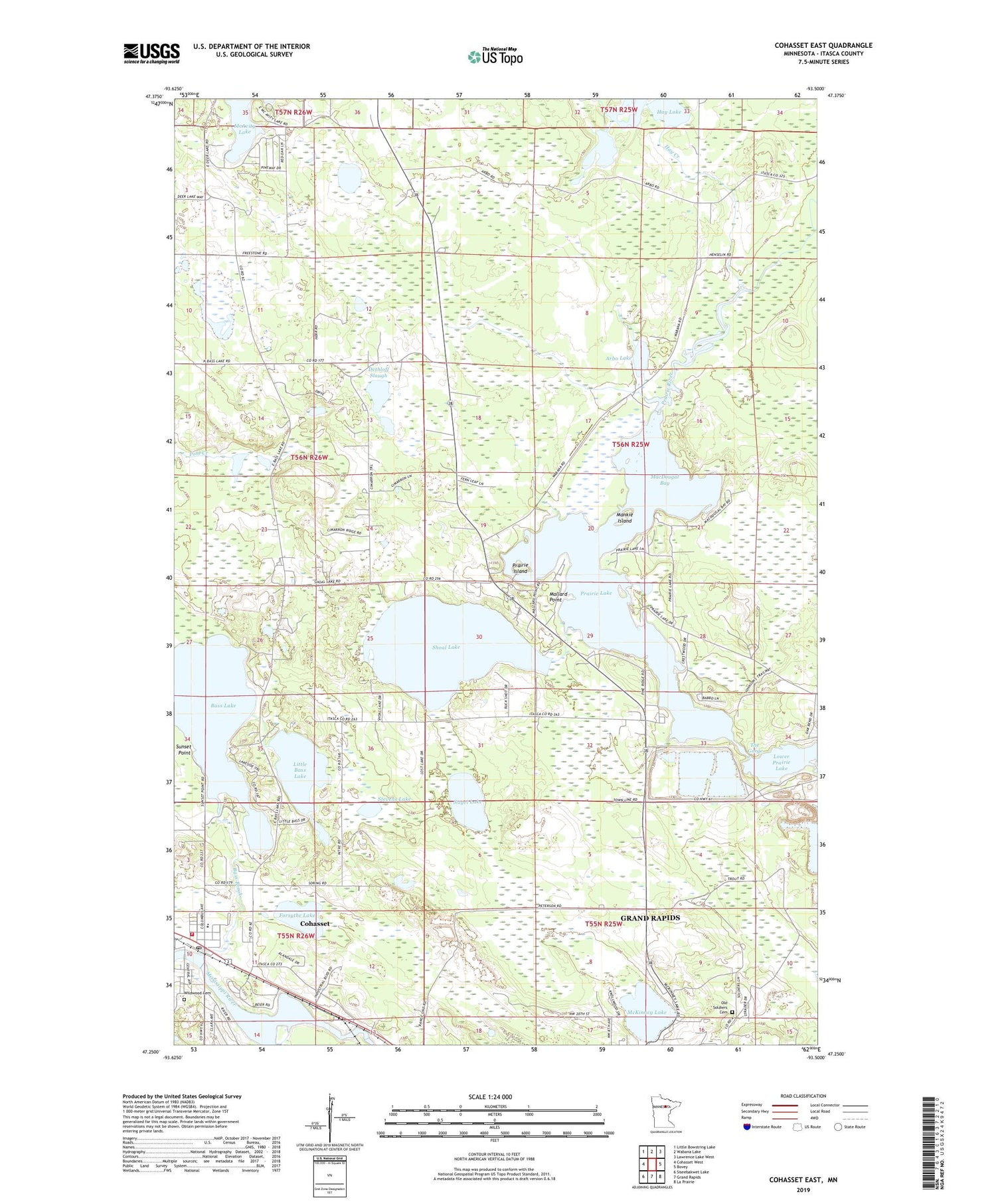 Cohasset East Minnesota US Topo Map Image