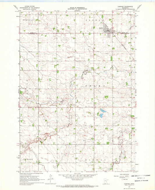 Classic USGS Comfrey Minnesota 7.5'x7.5' Topo Map Image