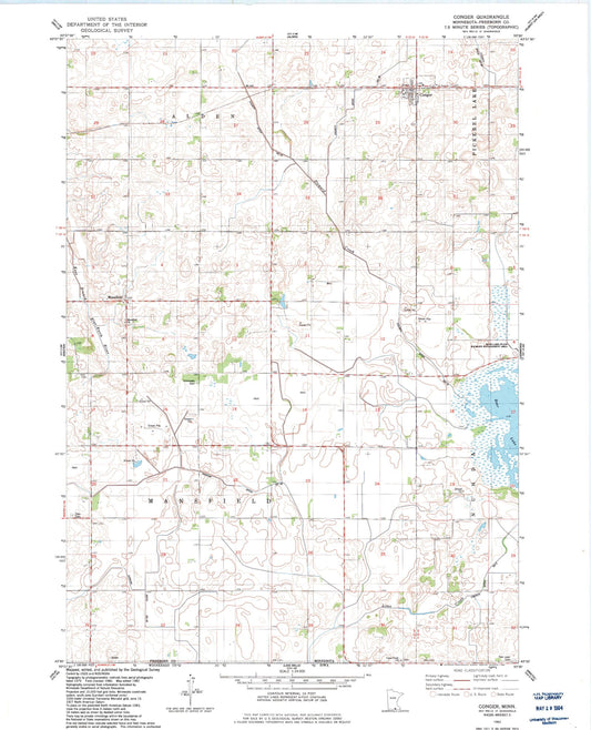 Classic USGS Conger Minnesota 7.5'x7.5' Topo Map Image