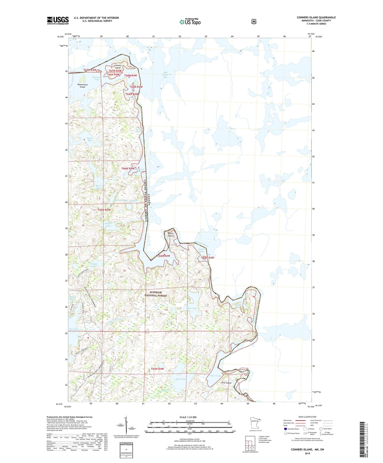 Conners Island Minnesota US Topo Map Image