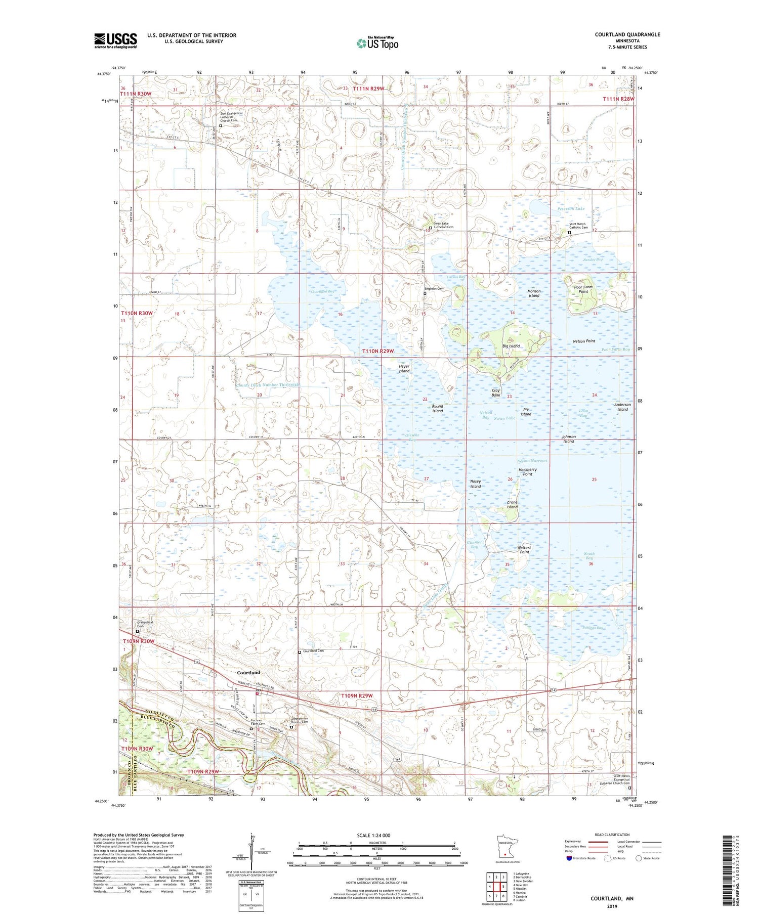 Courtland Minnesota US Topo Map Image
