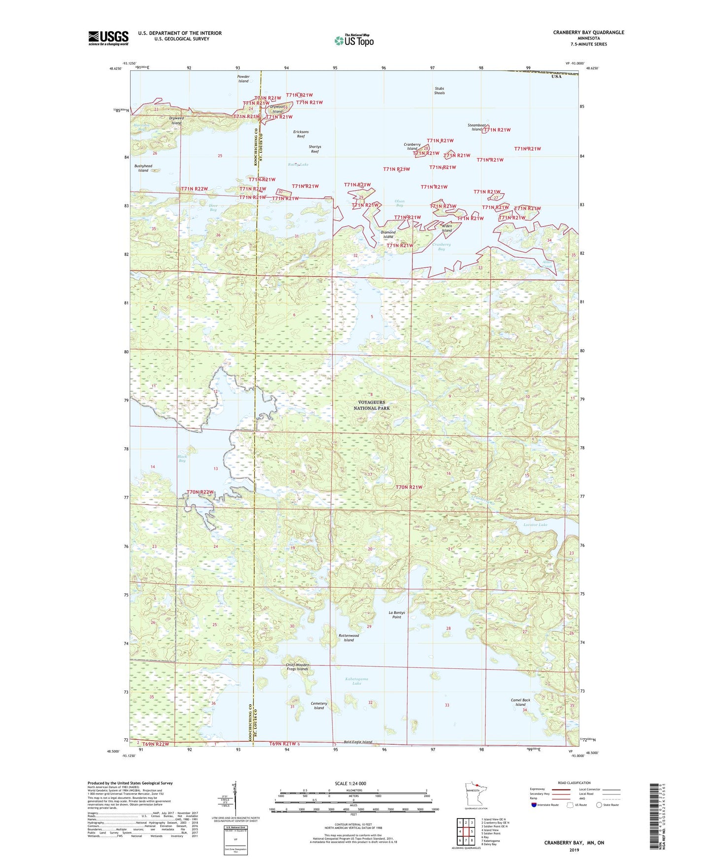 Cranberry Bay Minnesota US Topo Map Image
