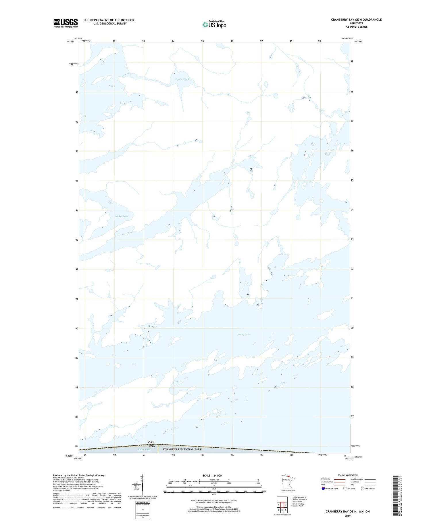 Cranberry Bay OE N Minnesota US Topo Map Image