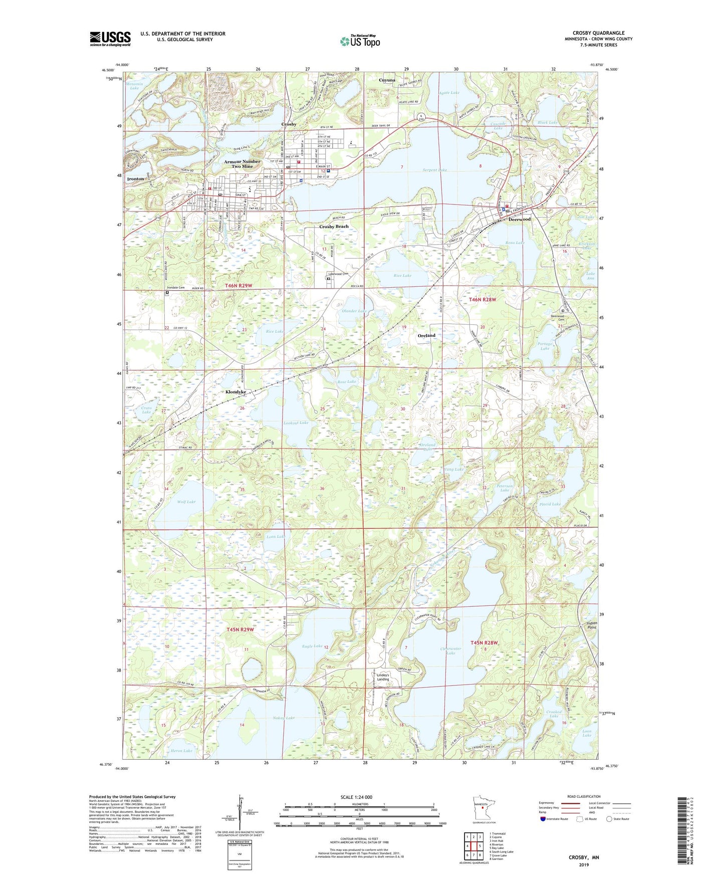 Crosby Minnesota US Topo Map Image