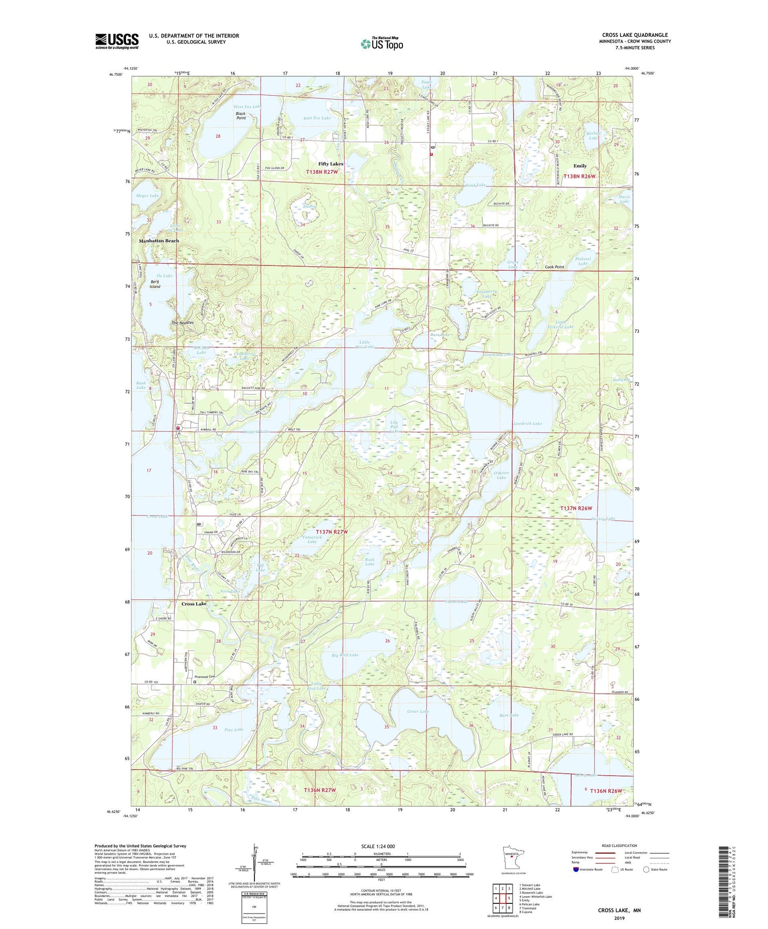 Cross Lake Minnesota US Topo Map Image