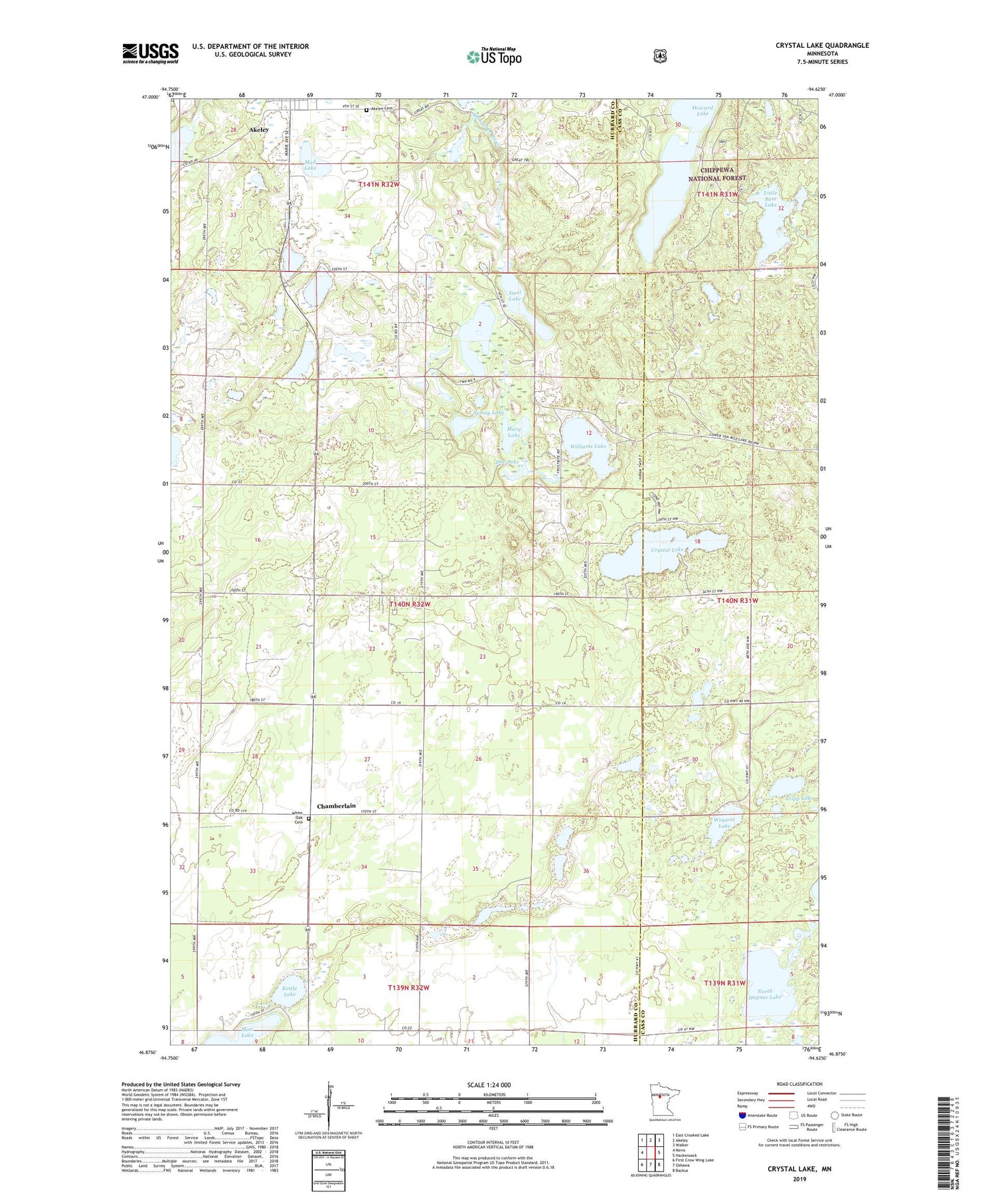 Crystal Lake Minnesota US Topo Map Image
