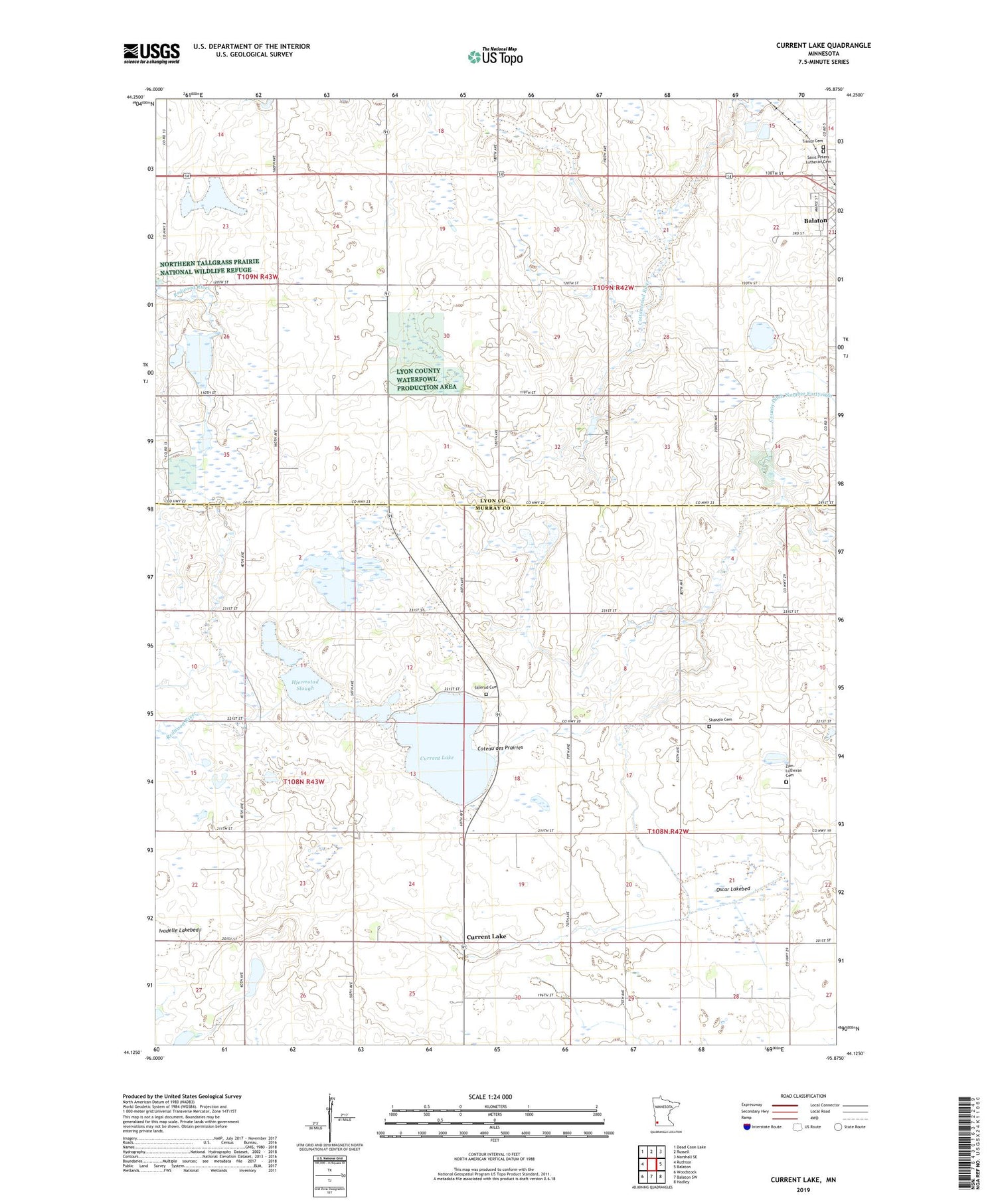 Current Lake Minnesota US Topo Map Image