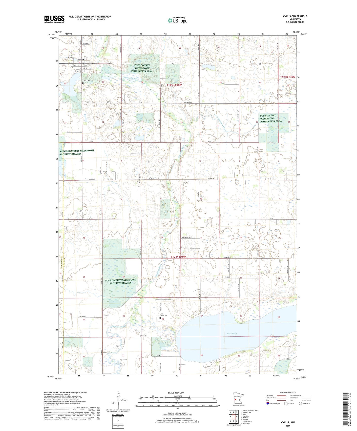 Cyrus Minnesota US Topo Map Image