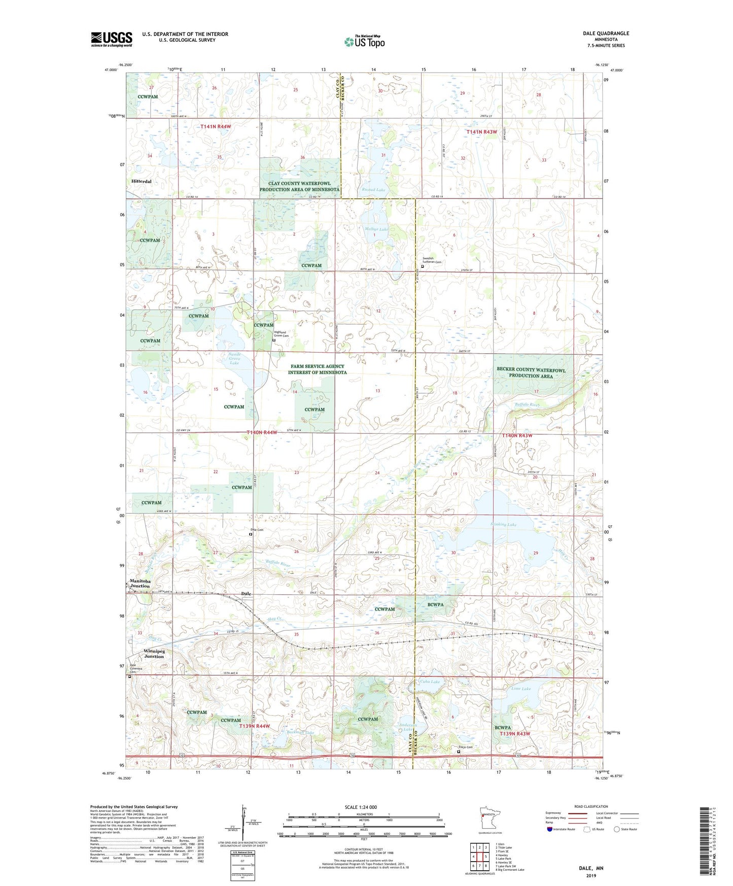 Dale Minnesota US Topo Map Image