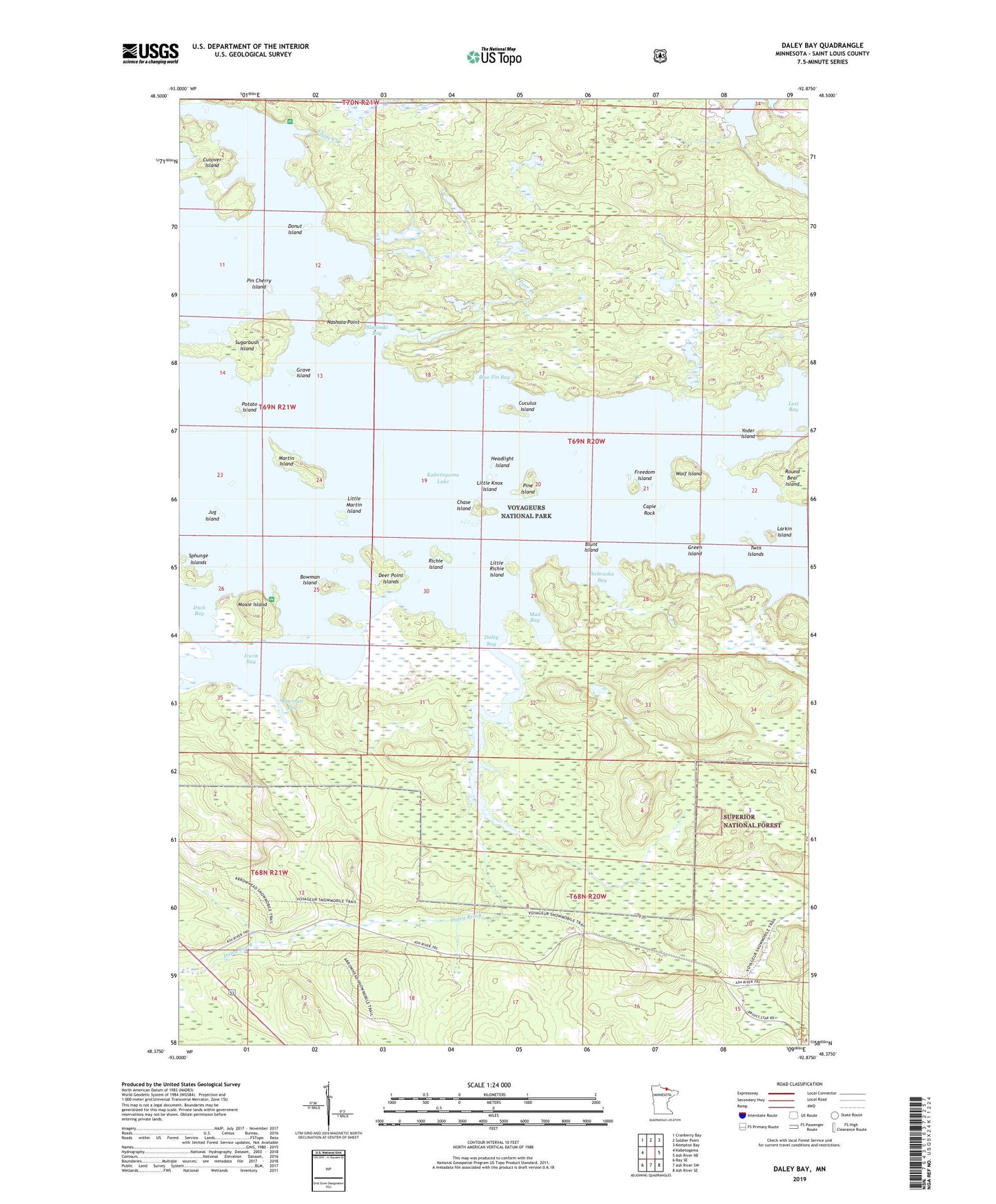Daley Bay Minnesota US Topo Map Image