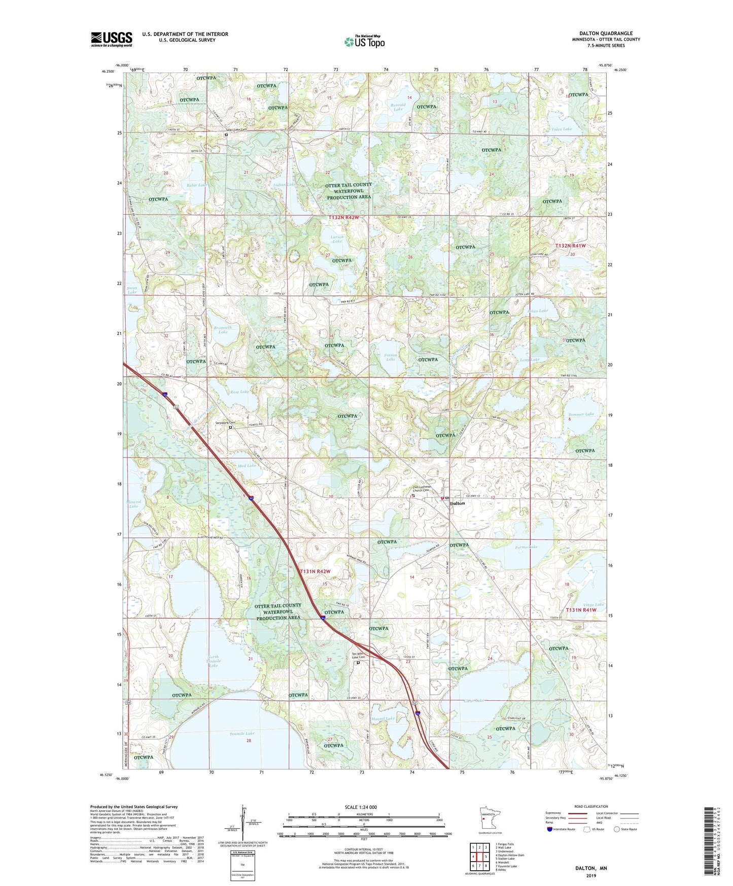 Dalton Minnesota US Topo Map Image