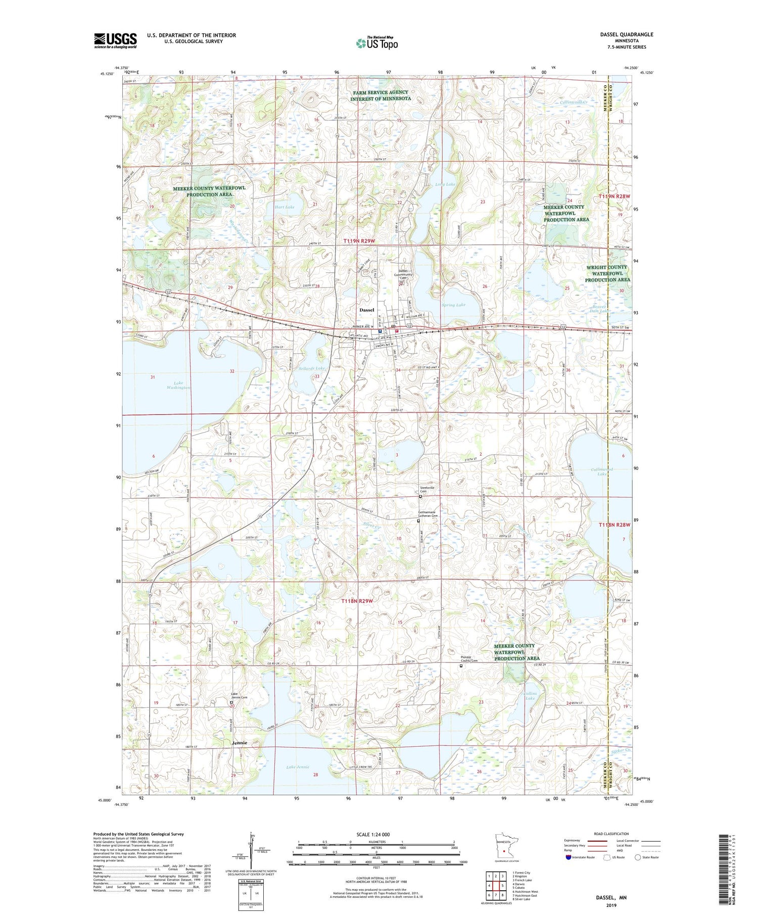 Dassel Minnesota US Topo Map Image