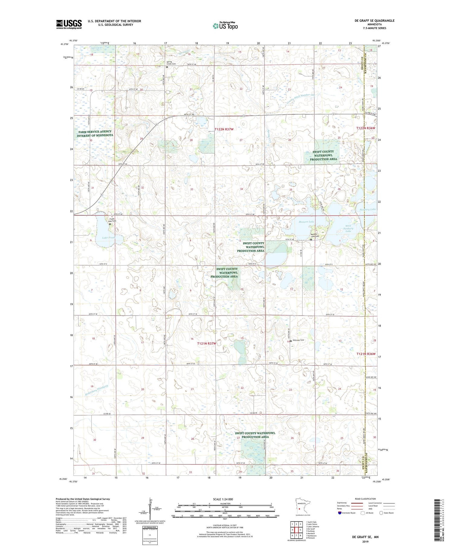 De Graff SE Minnesota US Topo Map Image