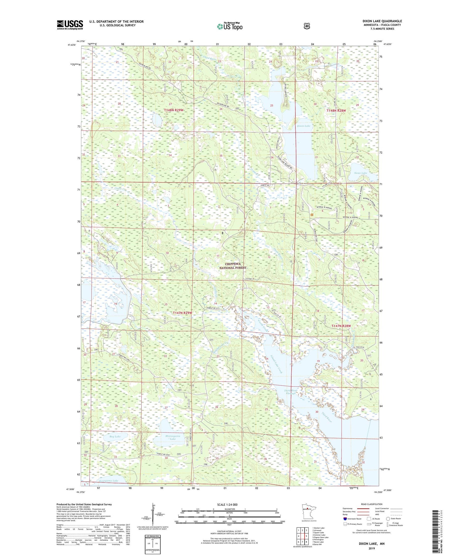 Dixon Lake Minnesota US Topo Map Image