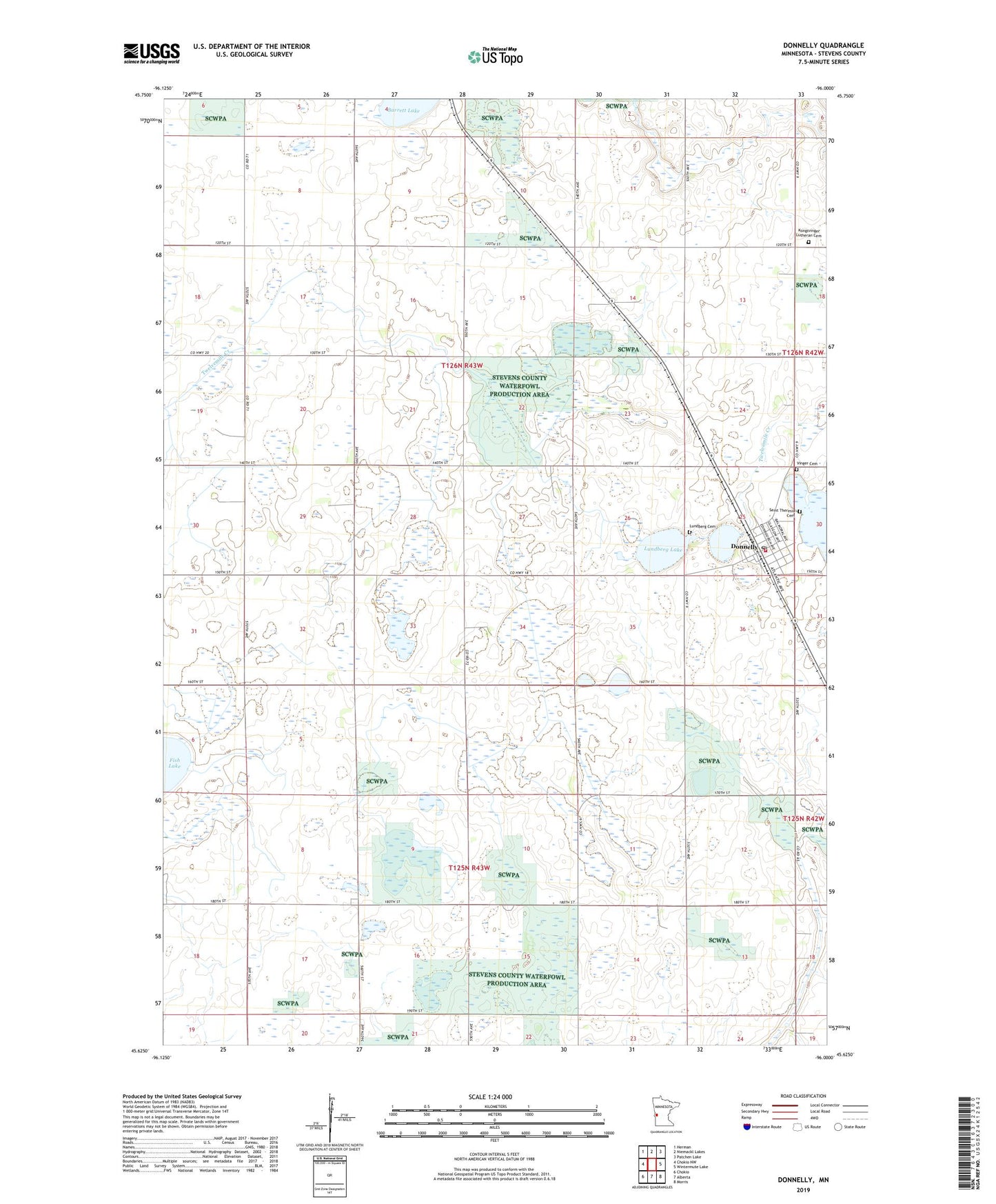 Donnelly Minnesota US Topo Map Image