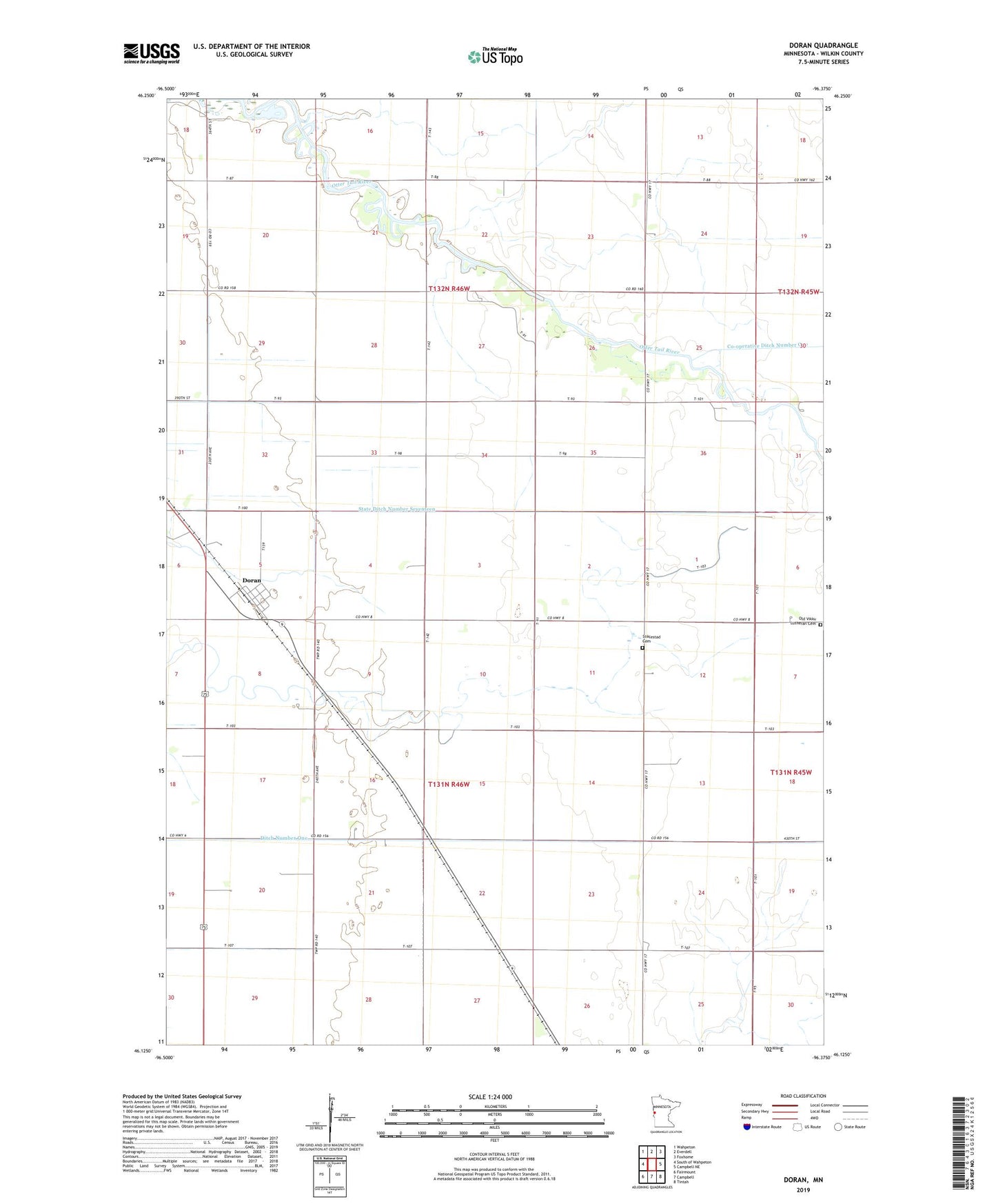 Doran Minnesota US Topo Map Image