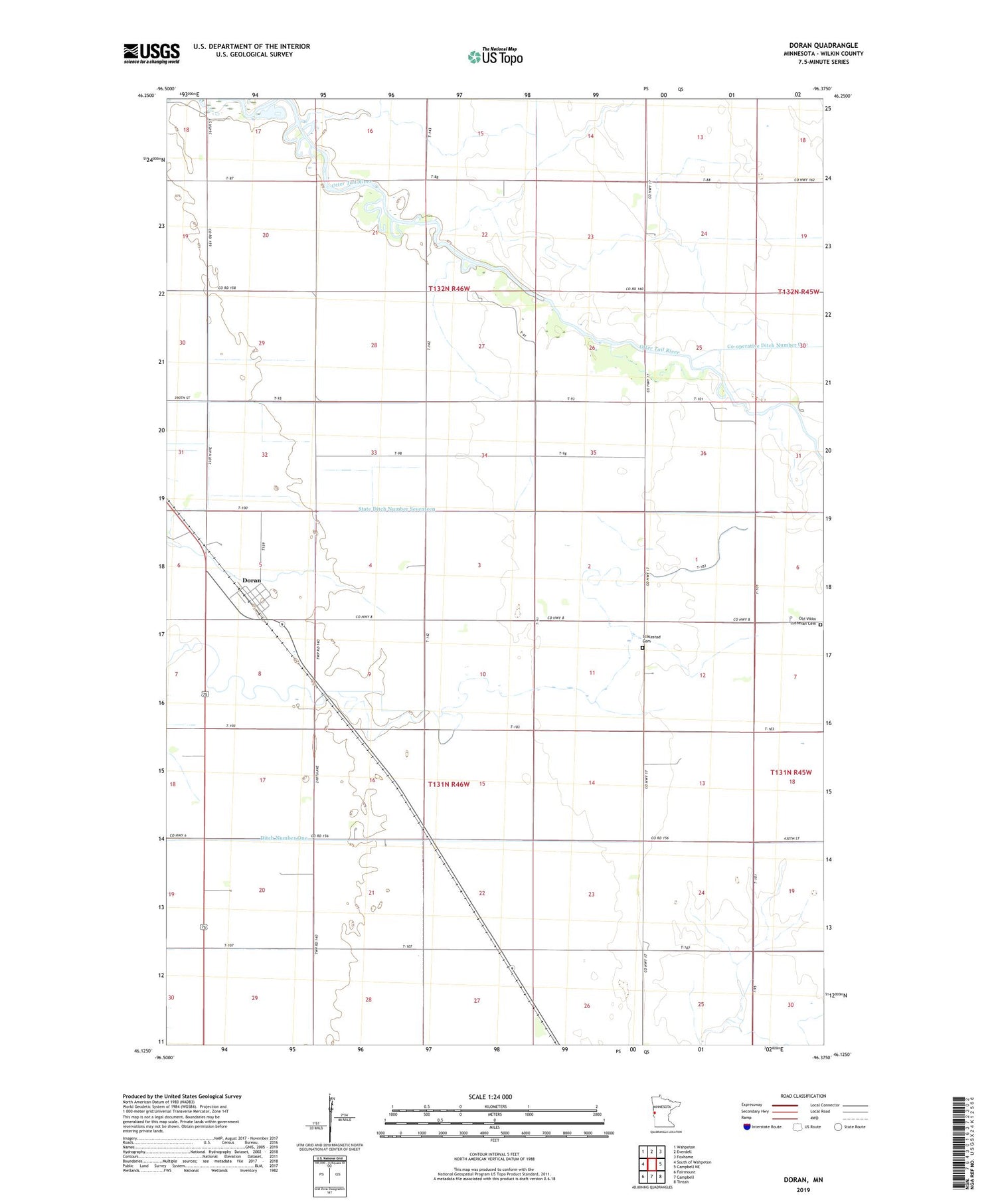 Doran Minnesota US Topo Map Image