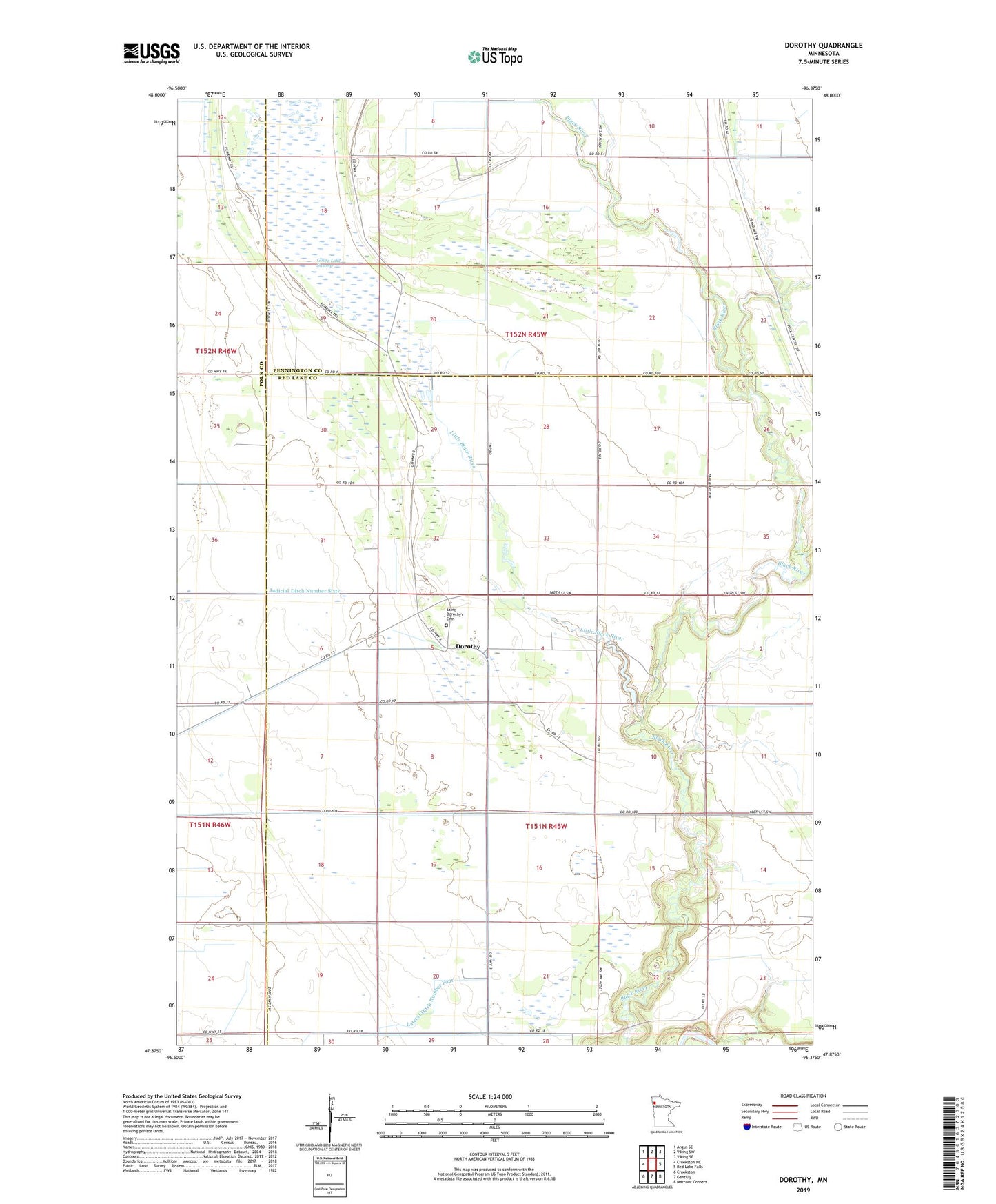 Dorothy Minnesota US Topo Map Image