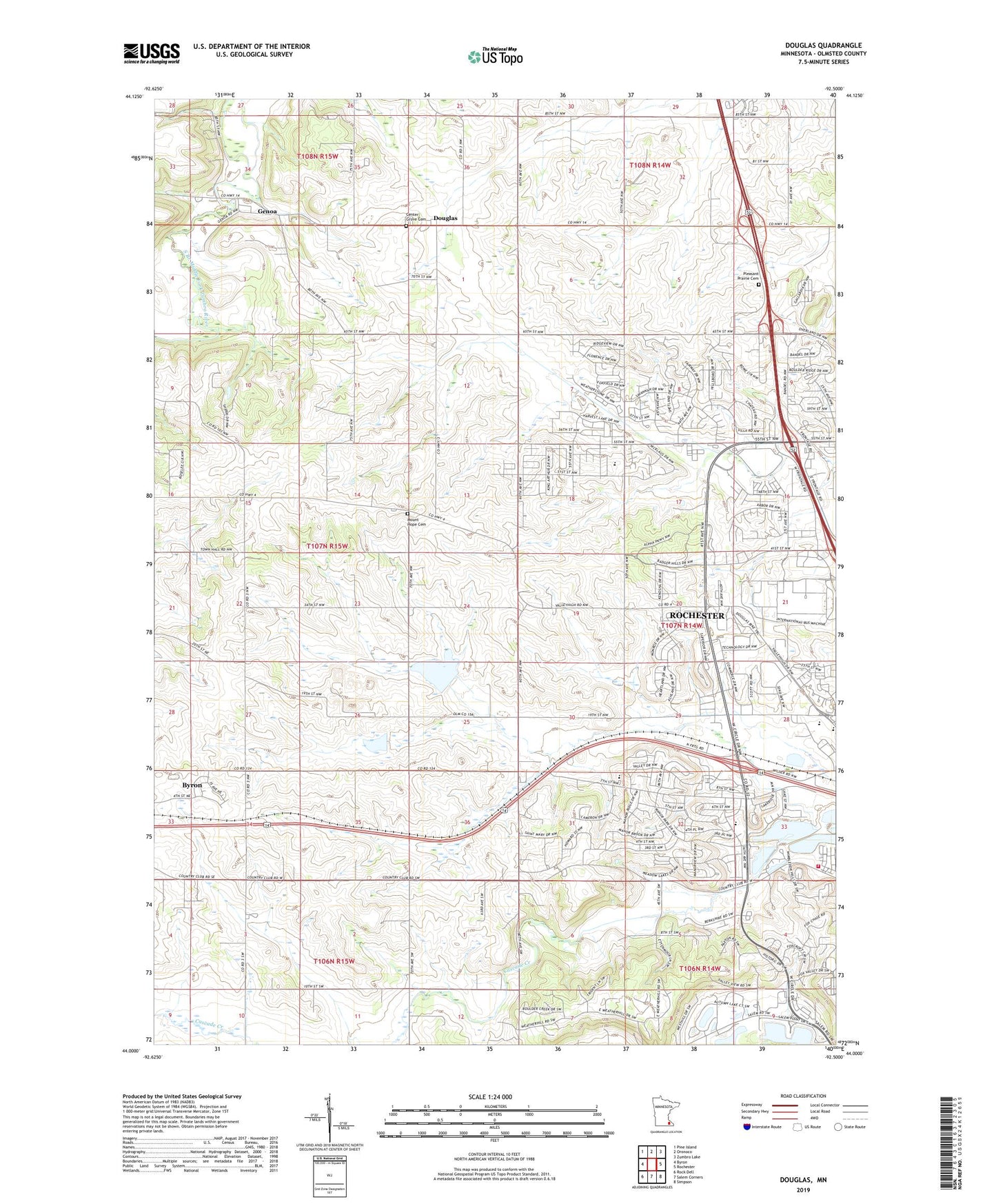 Douglas Minnesota US Topo Map Image