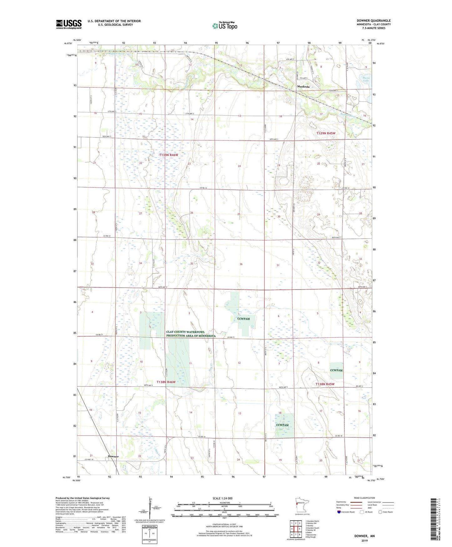 Downer Minnesota US Topo Map Image