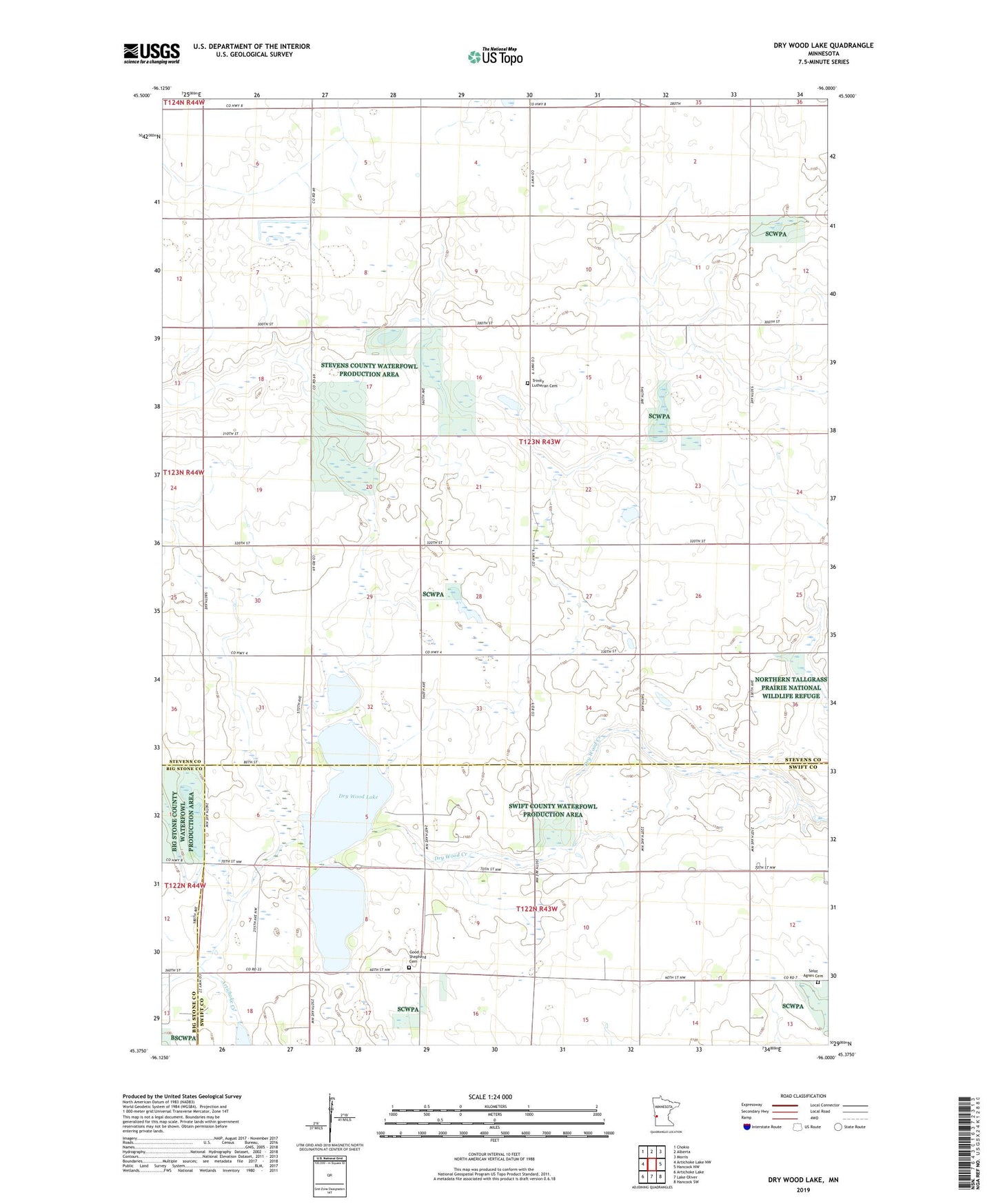 Dry Wood Lake Minnesota US Topo Map Image