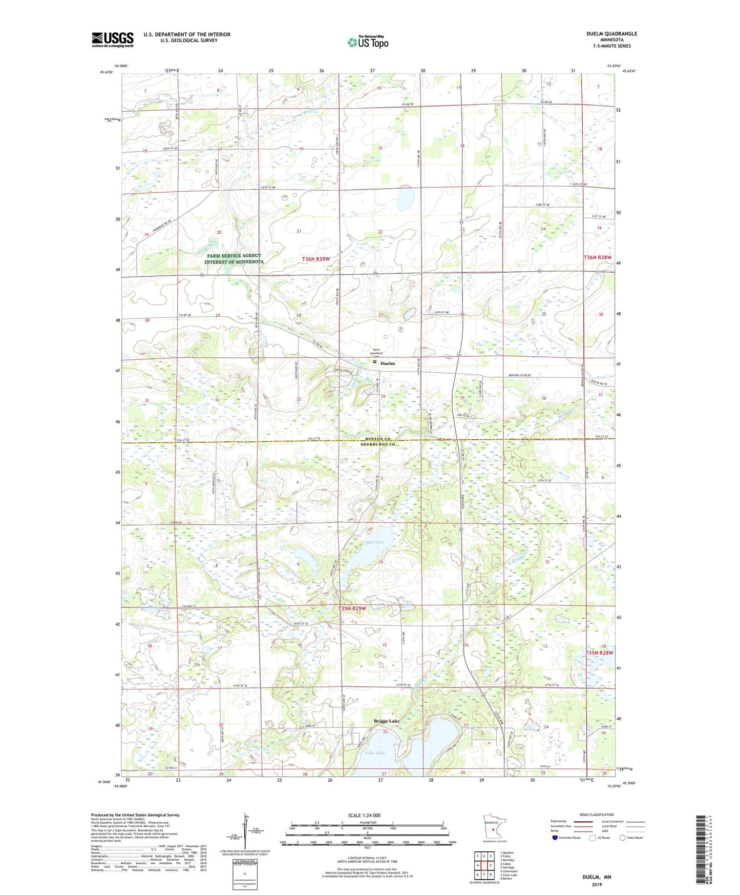 Duelm Minnesota US Topo Map Image