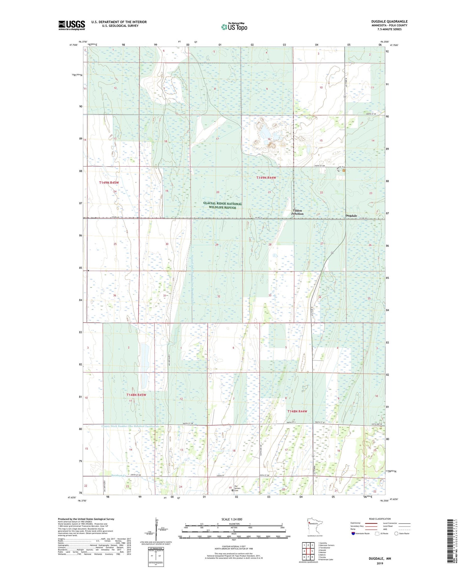 Dugdale Minnesota US Topo Map Image