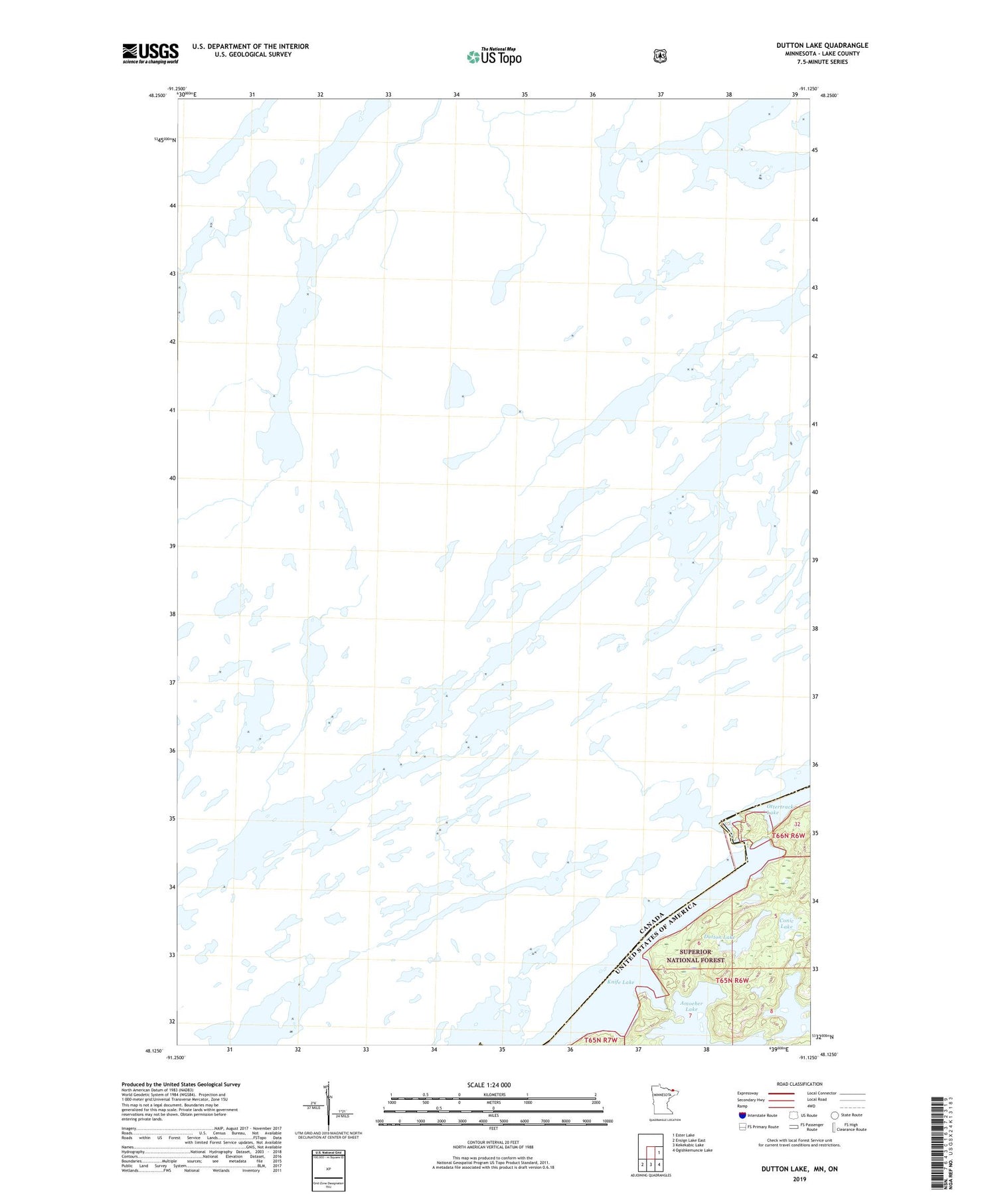 Dutton Lake Minnesota US Topo Map Image