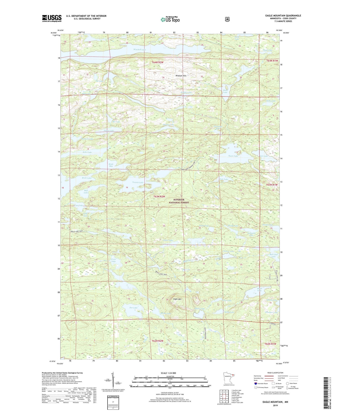 Eagle Mountain Minnesota US Topo Map Image