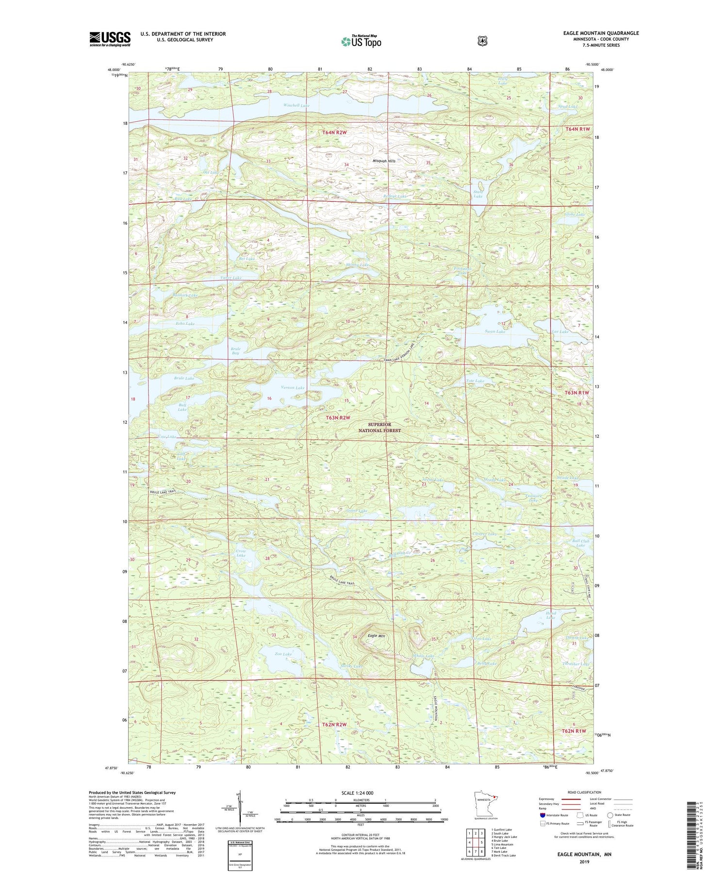 Eagle Mountain Minnesota US Topo Map Image
