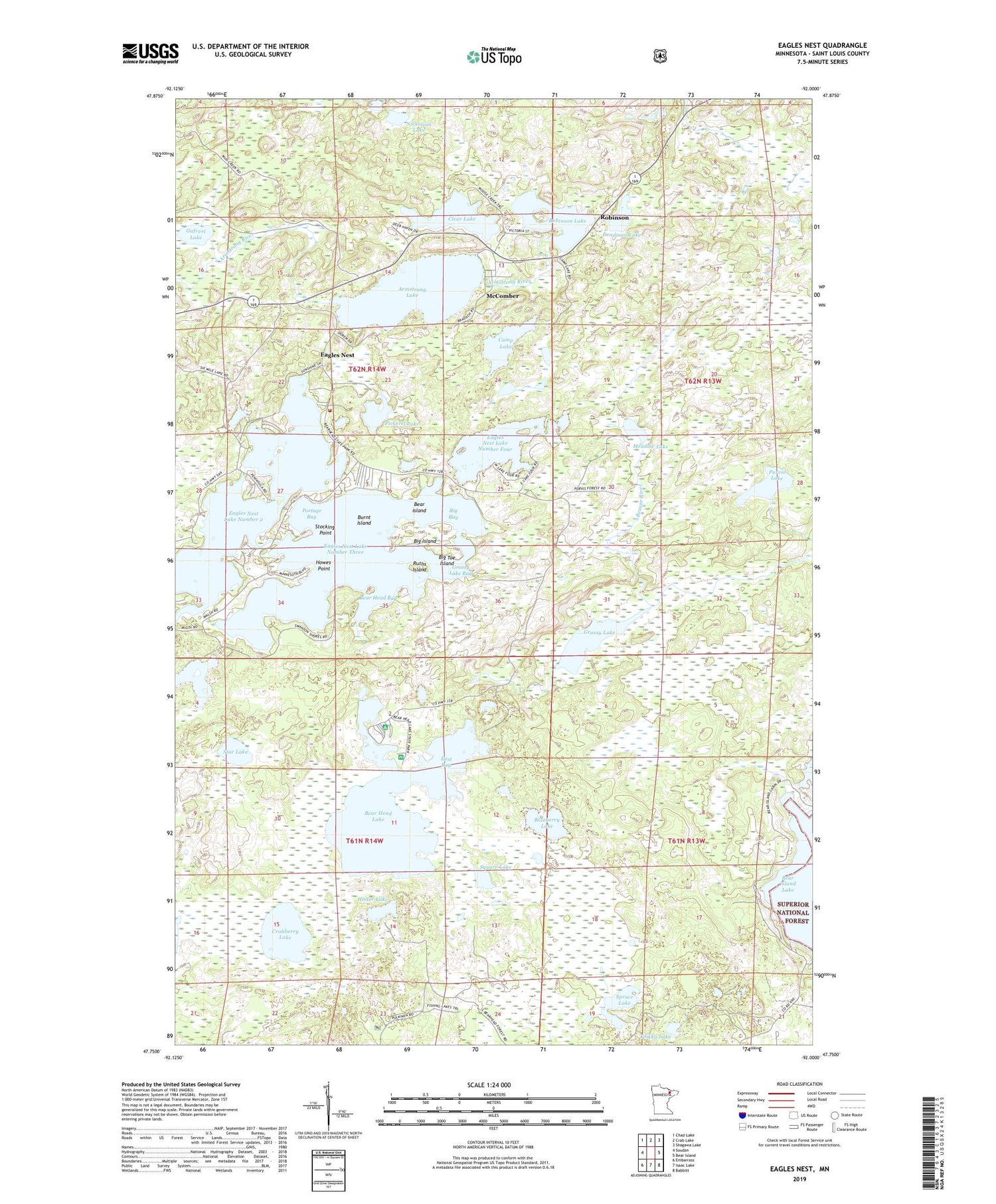 Eagles Nest Minnesota US Topo Map Image