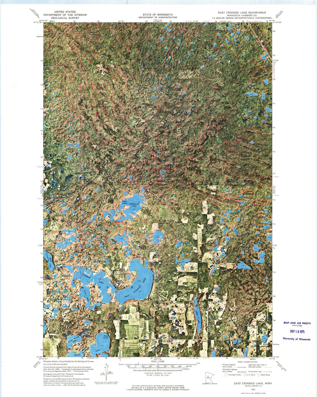 Vintage 1972 Minneapolis North Quadrangle Geological Survey Topographic Map