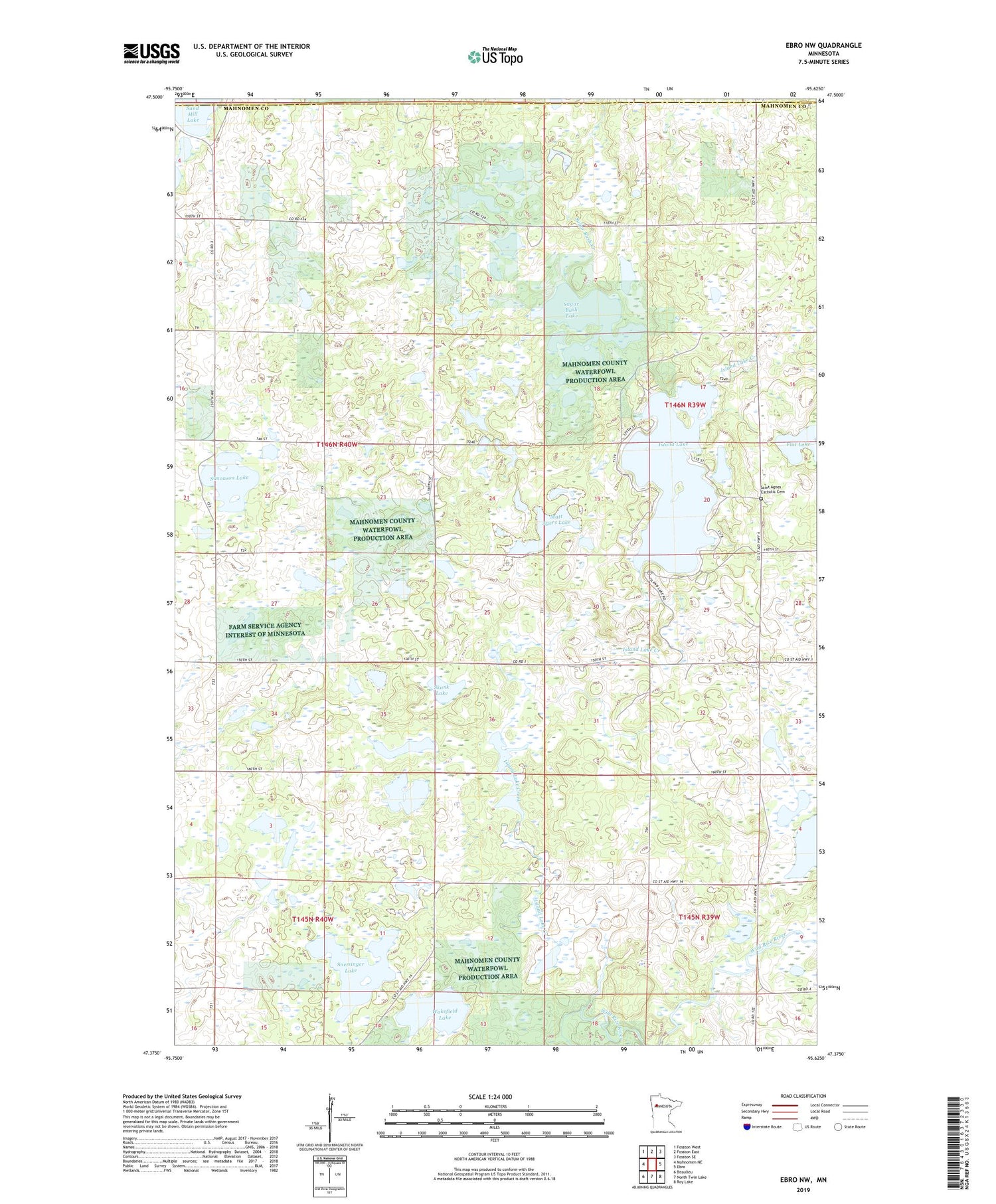 Ebro NW Minnesota US Topo Map Image