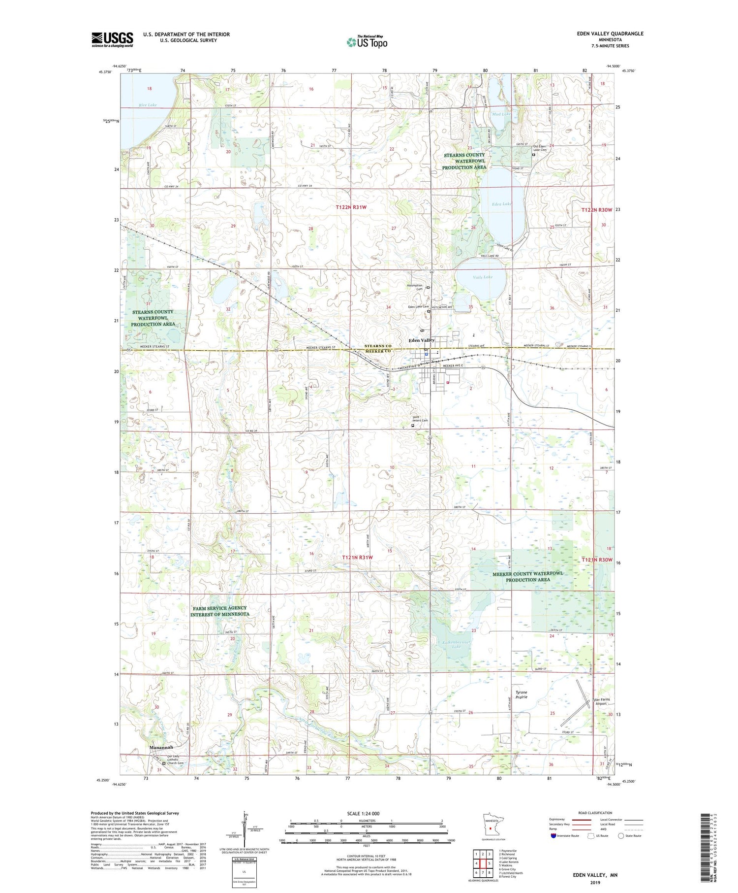 Eden Valley Minnesota US Topo Map Image
