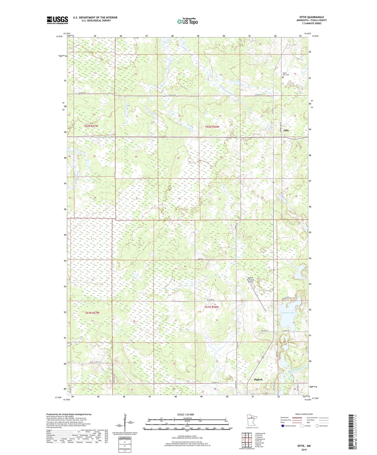 Effie Minnesota US Topo Map Image