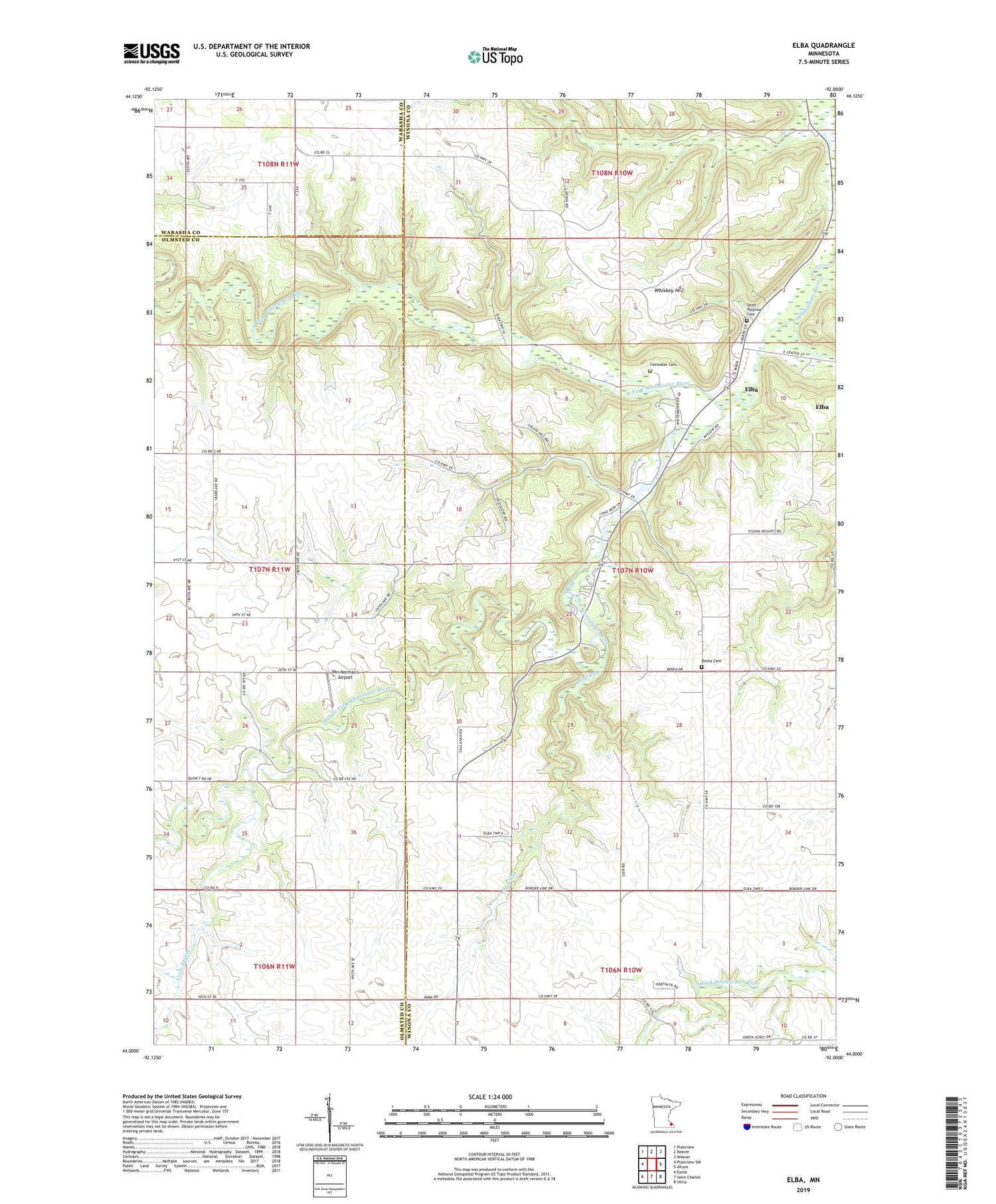 Elba Minnesota US Topo Map Image