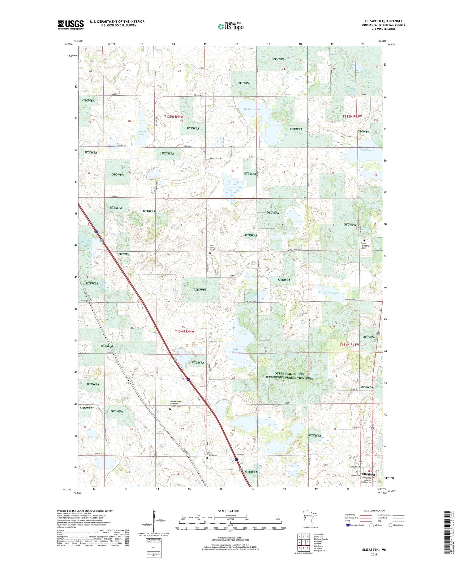 Elizabeth Minnesota US Topo Map Image