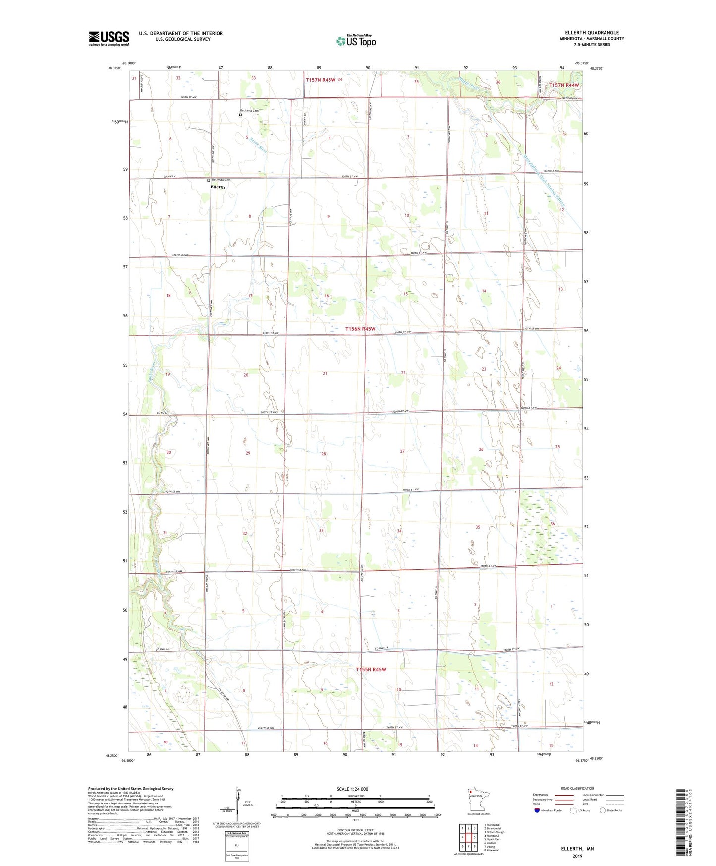 Ellerth Minnesota US Topo Map Image