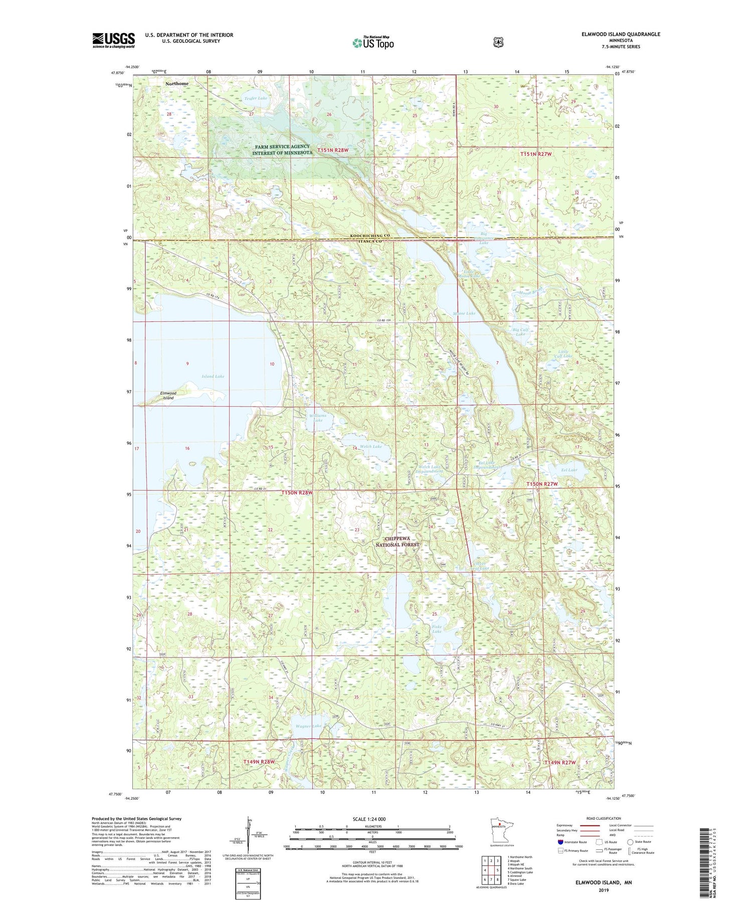 Elmwood Island Minnesota US Topo Map Image