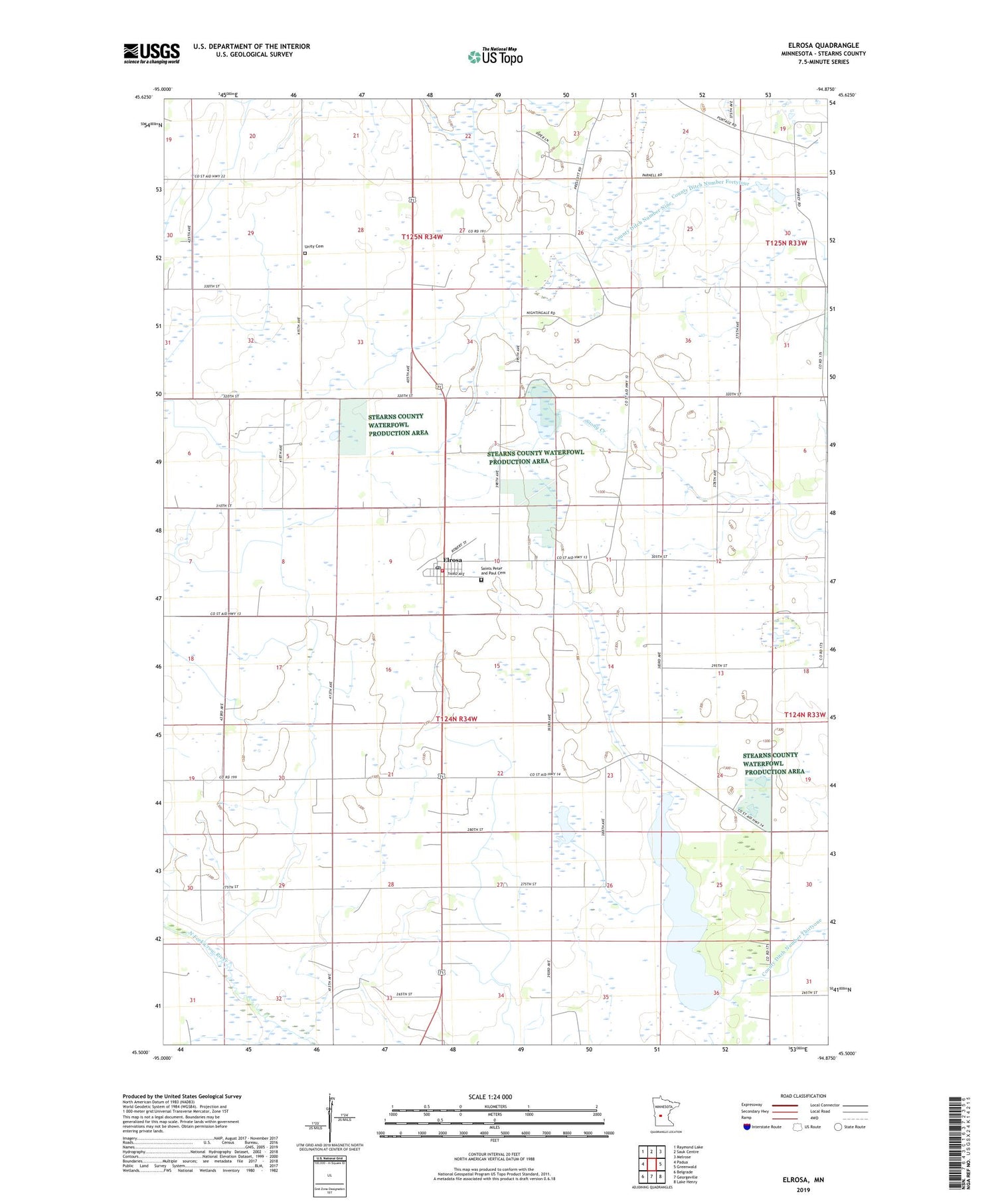 Elrosa Minnesota US Topo Map Image